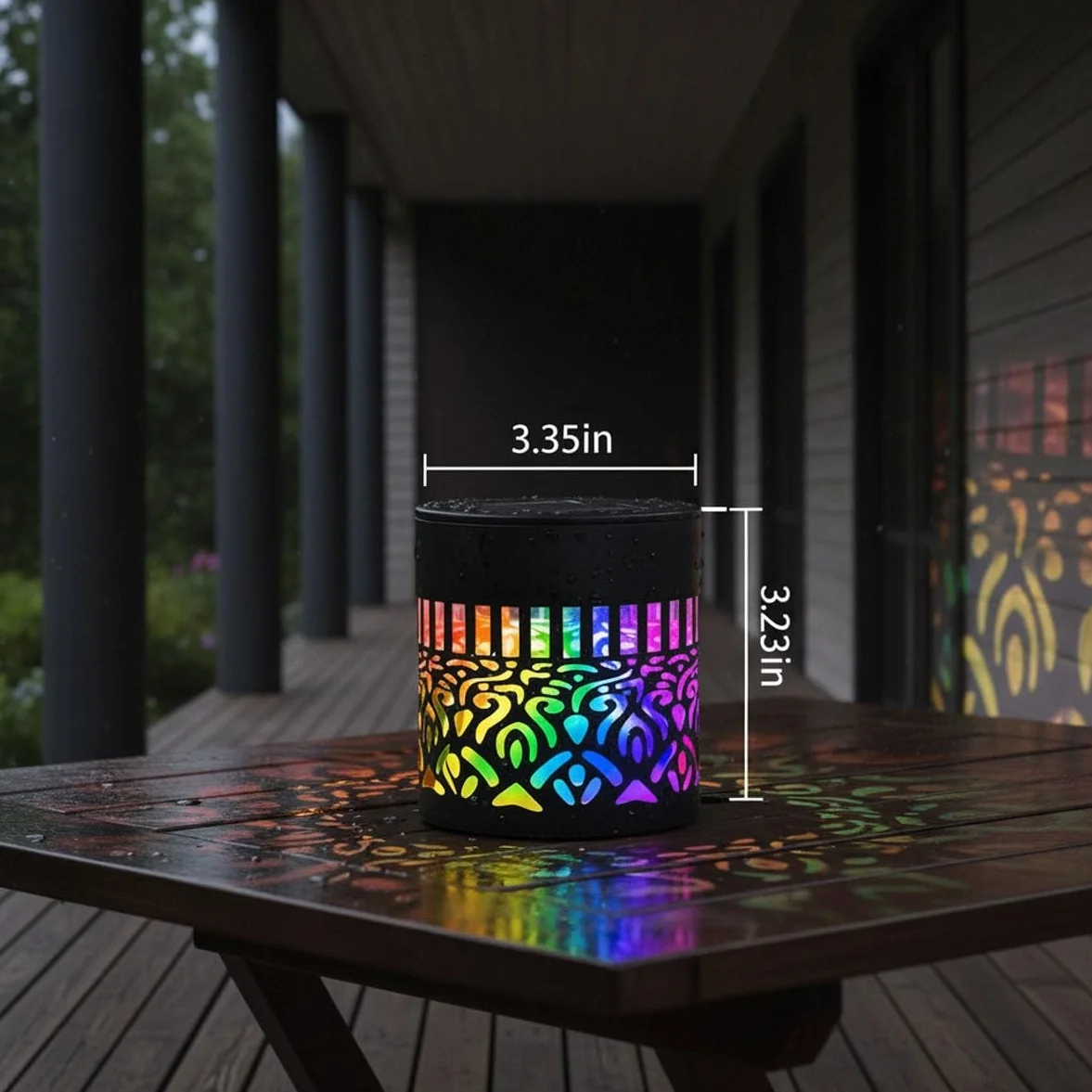 Lumière Mandala Solaire Extérieur 4 Pack, Lampe de Projection Décorative Métal Étanche, 7 Couleurs Changeantes