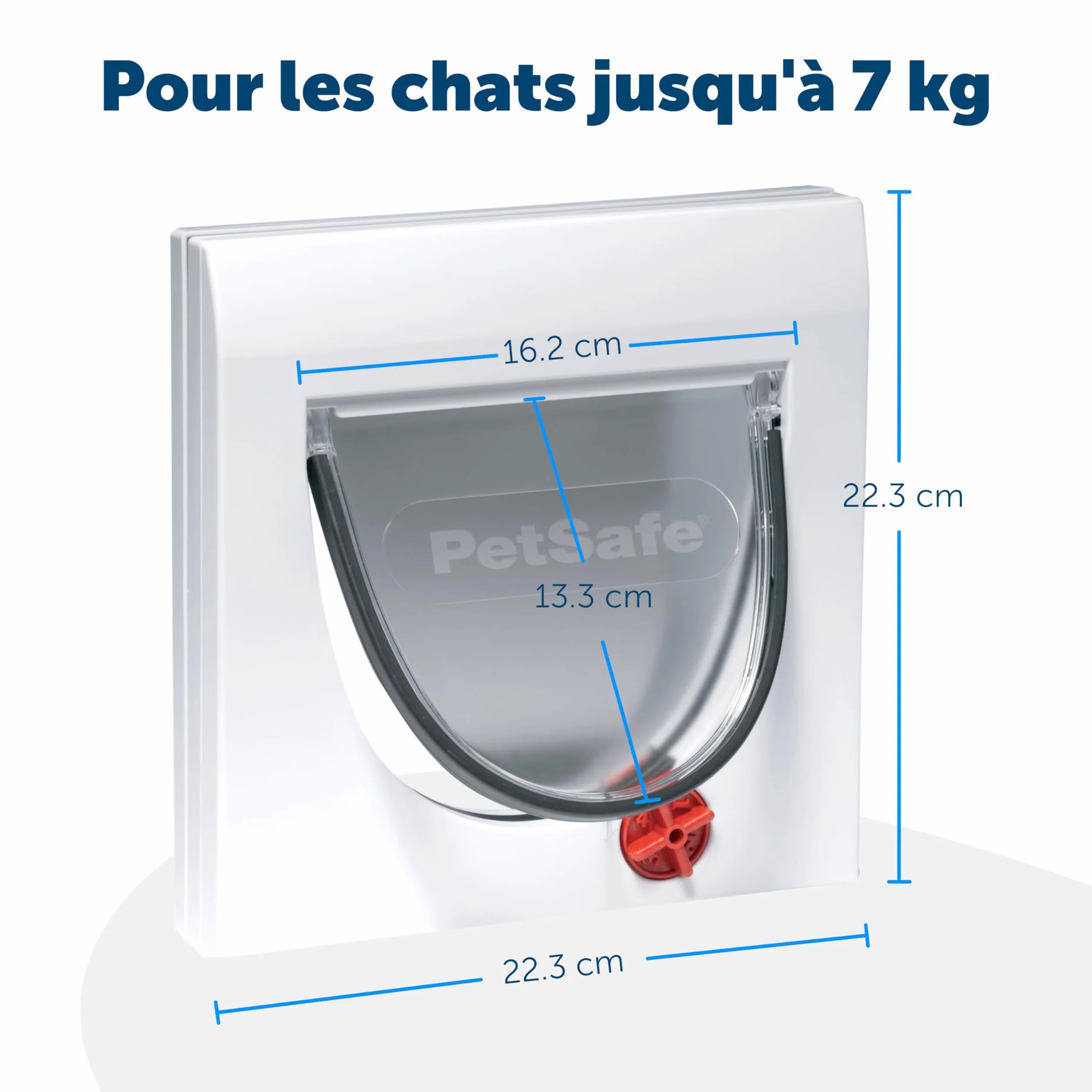 PetSafe Chatière Classique Staywell 4 options fermeture magnétique pour chat jusqu'à 7kg blanc
