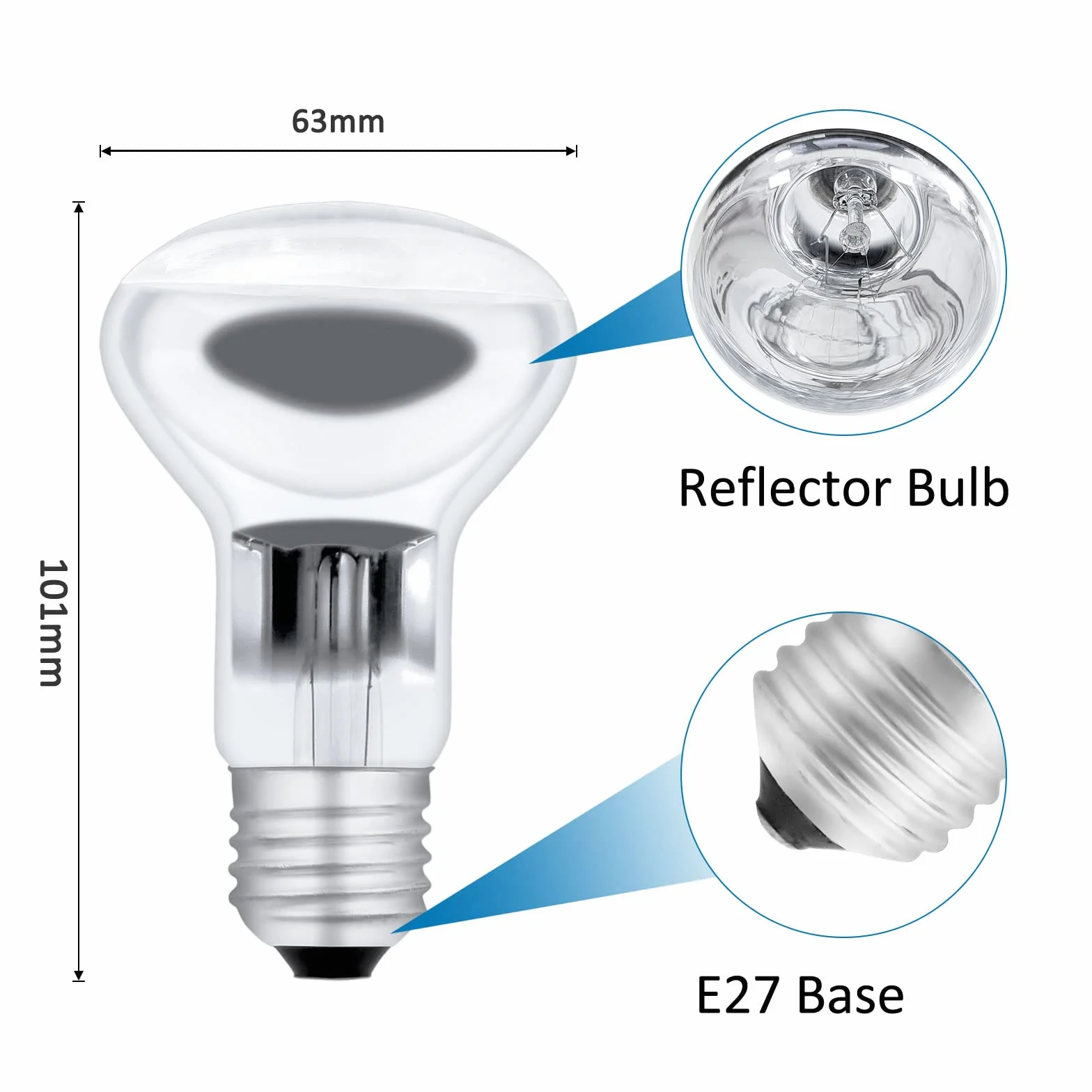 Ampoule Réflecteur E27 R63 AC220-240V 550 lm Blanc chaud 2700K Lot de 5
