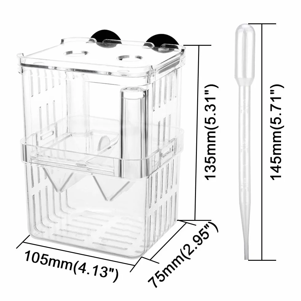 SENZEAL Boîte d'élevage de poisson flottante avec pipettes pour aquarium