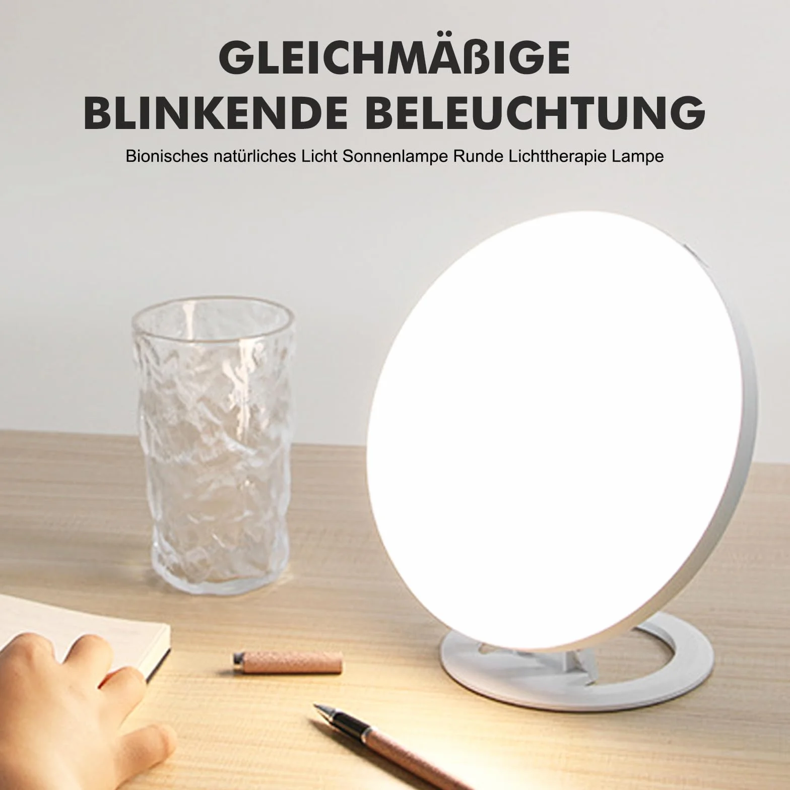 HOSPAOP Lampe de Luminothérapie 10000 Lux LED sans UV, Variateur Continu, 3 Températures de Couleur, Plein Spectre