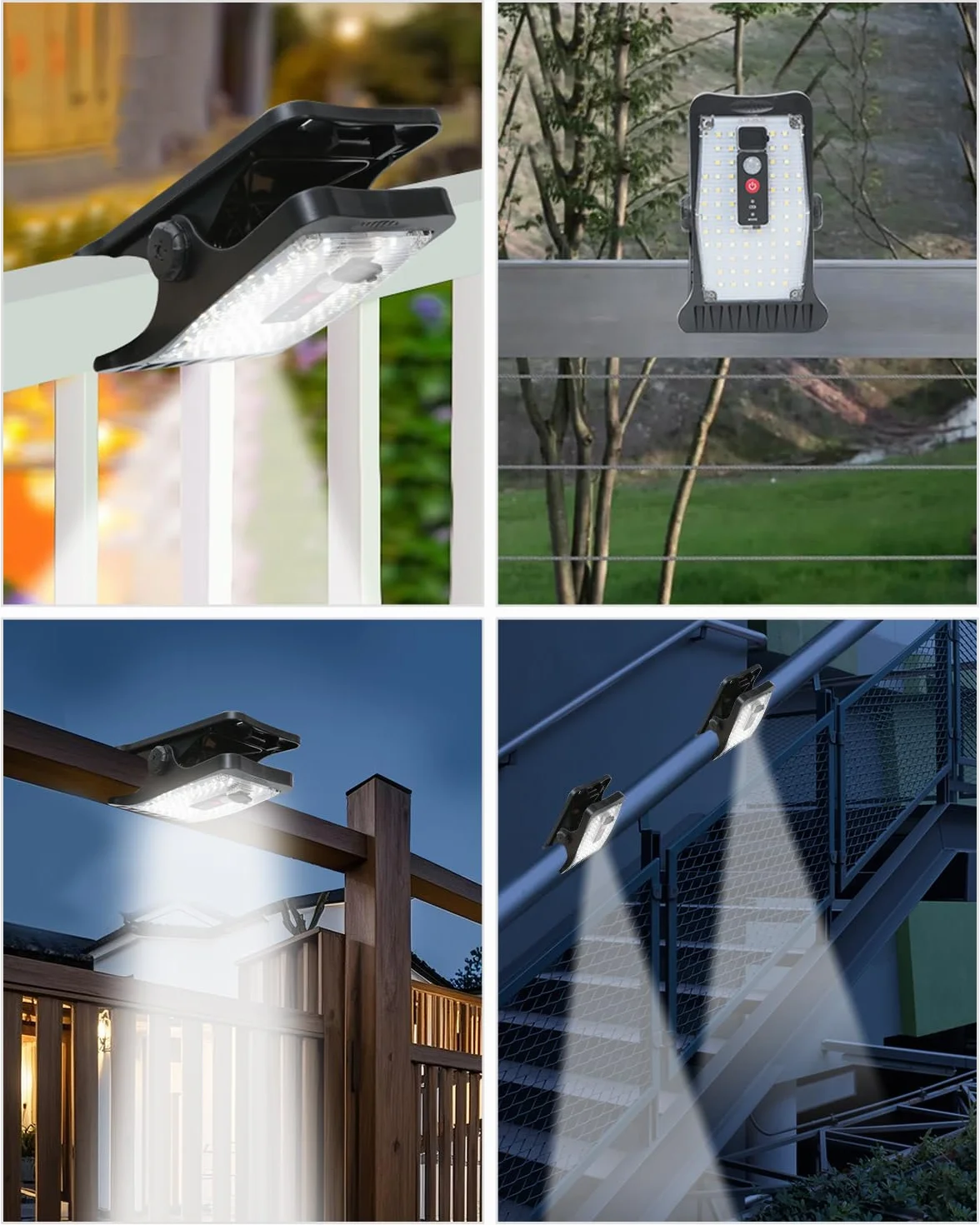 Lampes solaires extérieur avec détecteur de mouvement 70 LED 3 températures couleur USB télécommande étanche