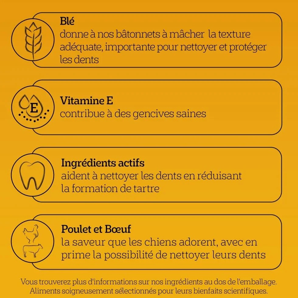 Pedigree DENTASTIX 56 Bâtonnets à Mâcher pour Grand Chiens 25kg+, 8 Sachets de 7, Saveur Poulet et Bœuf