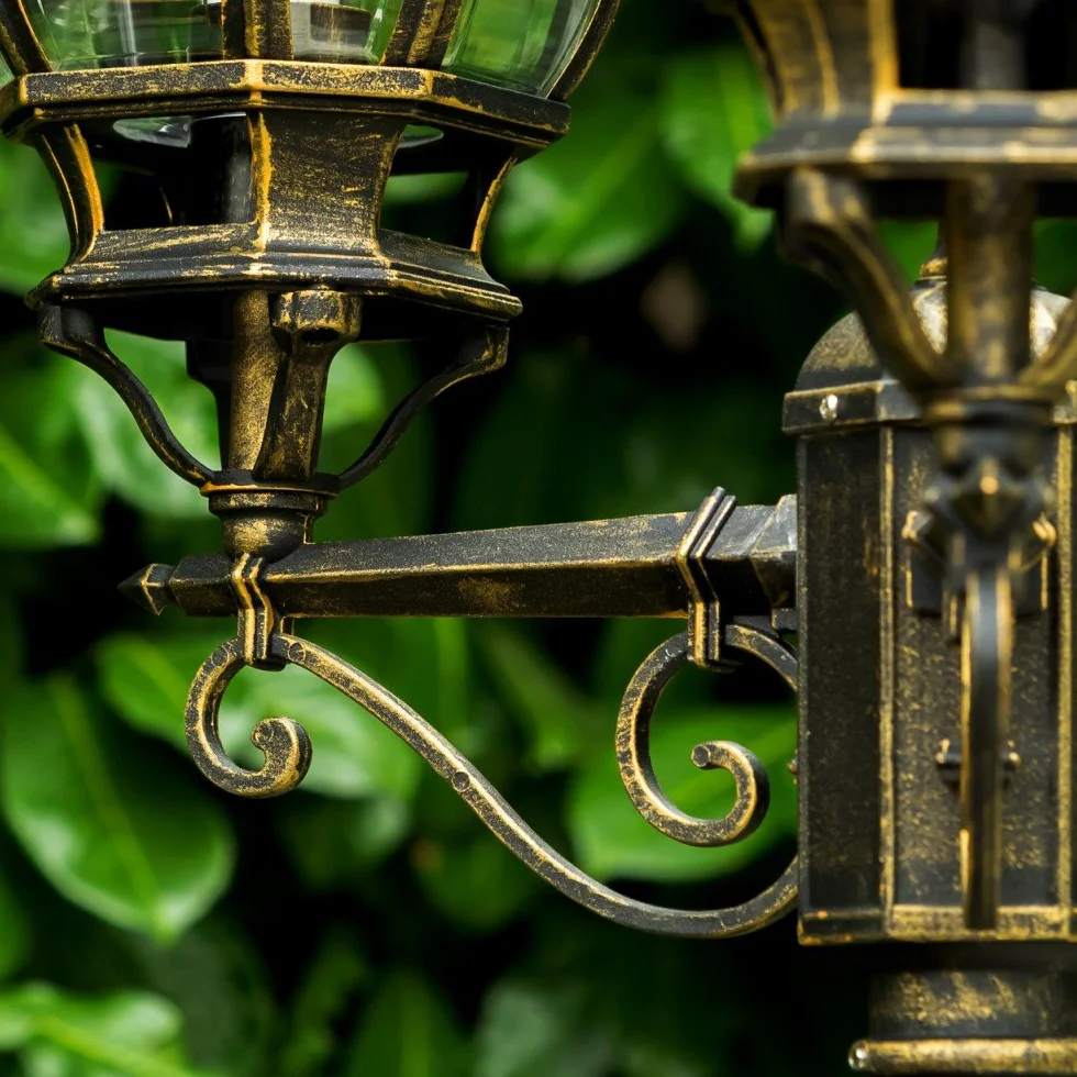 Candélabre Kobe lampe d'extérieur antique métal brun 3 branches 215 cm E27 IP44