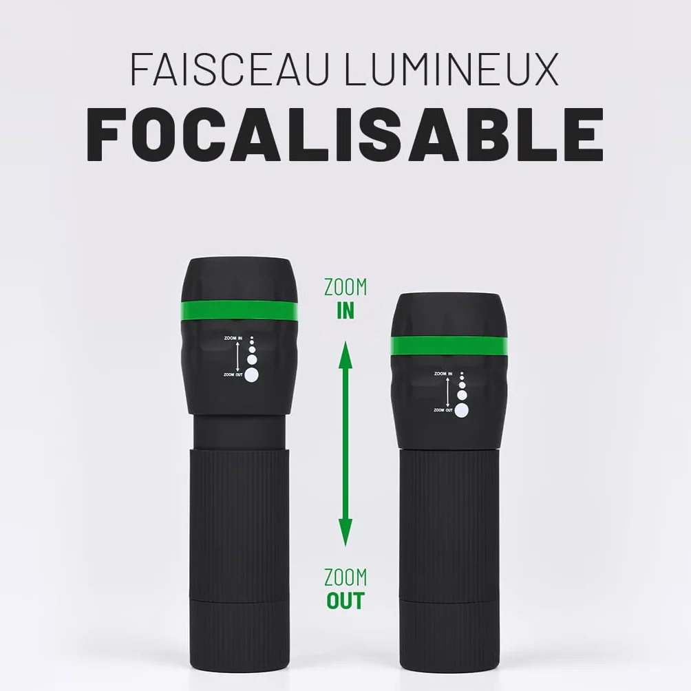 ABSINA lampe de poche LED enfant 60 lumens portée 110m mini torche