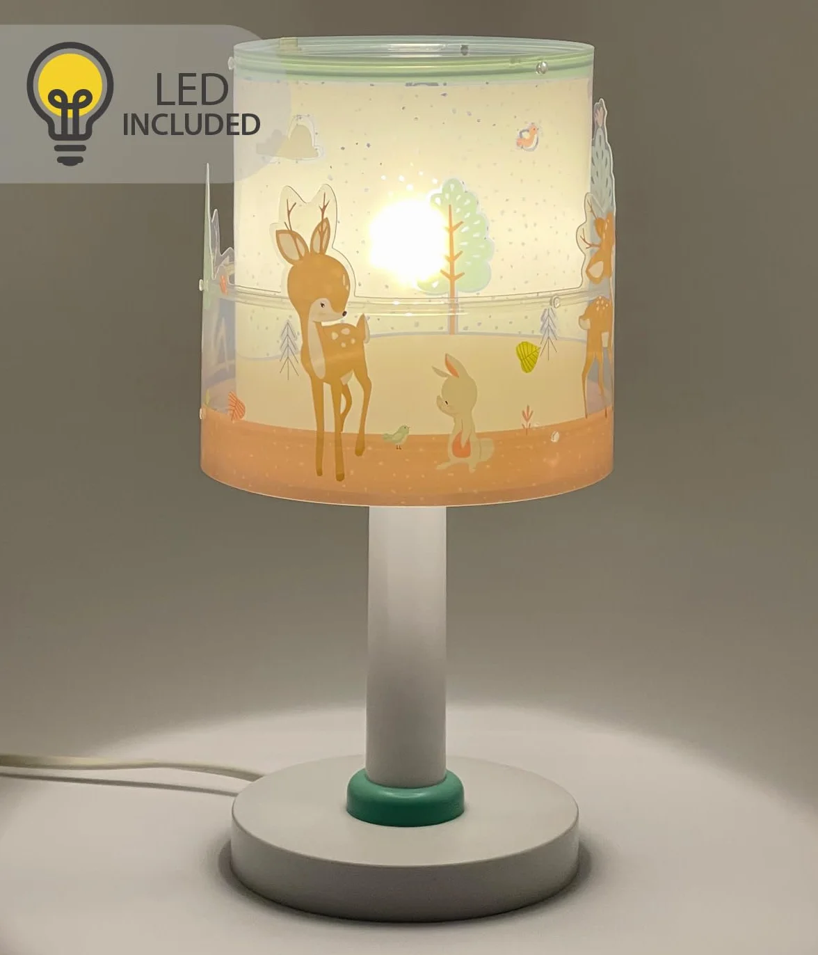 Dalber Lampe de chevet enfant Loving Deer Cerf G4 LED 4 W Ampoule incluse