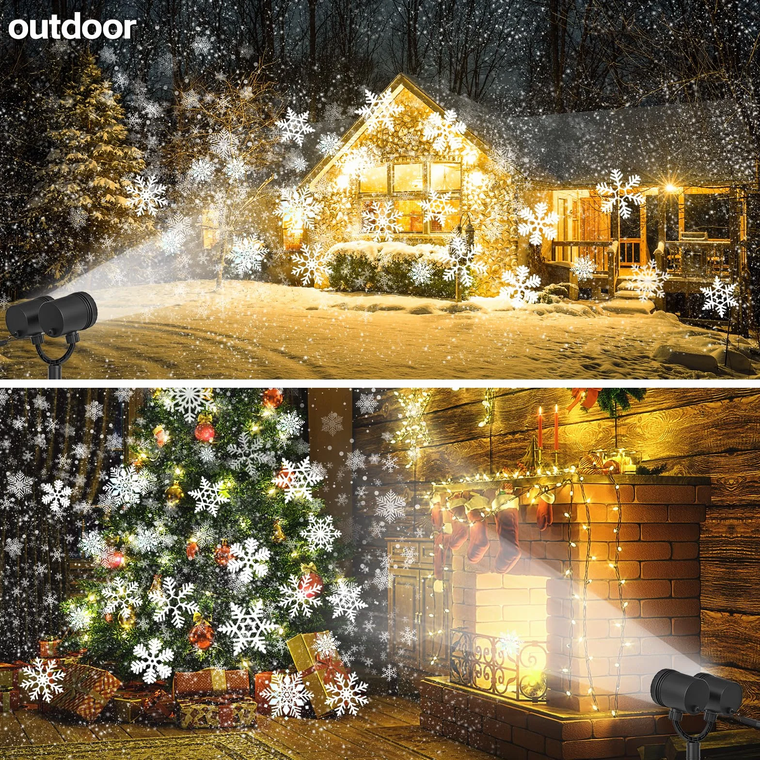Projecteur de flocons de neige LED extérieur étanche décorations Noël
