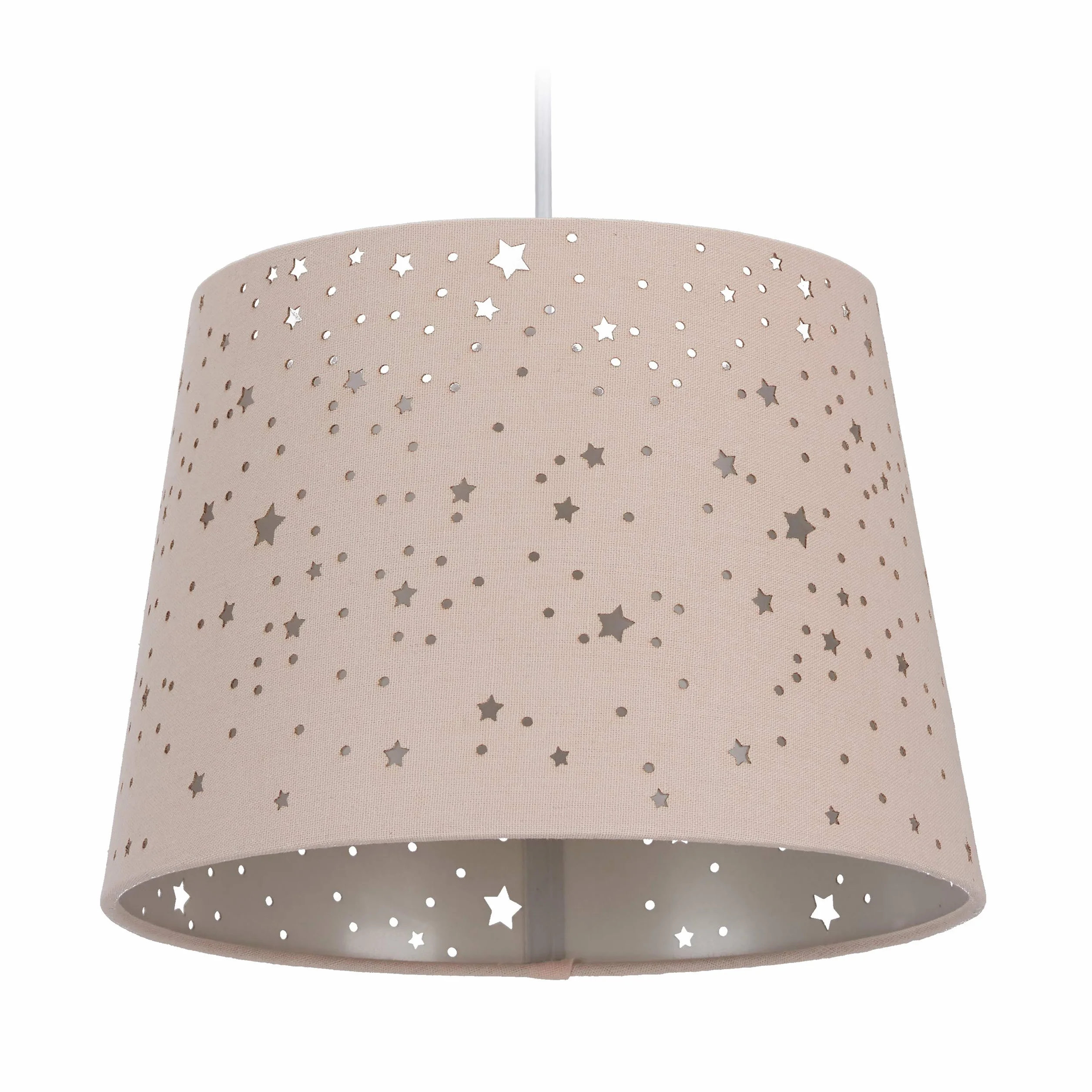 Relaxdays Lampe chambre motif ciel étoilé enfants abat-jour rond rose 122 x 27 x 27 cm