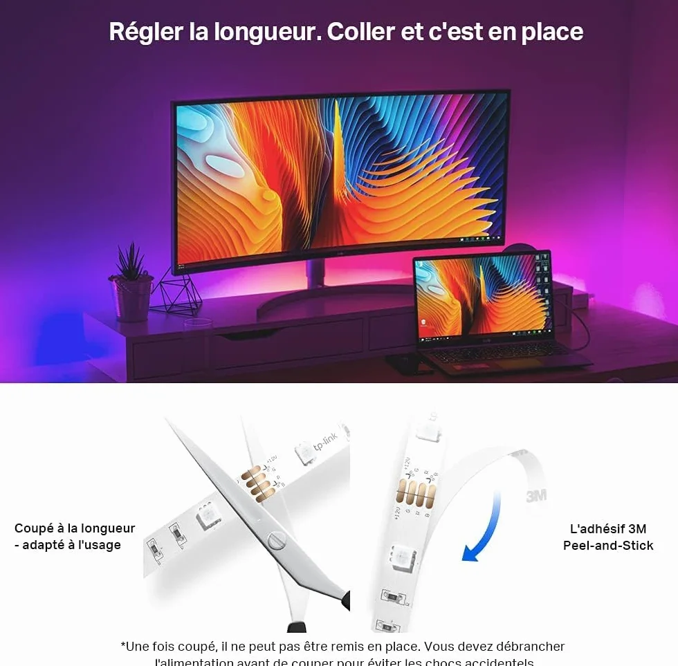 Tapo Ruban LED Connecté WiFi RGB 5m L900-5, Bande LED Multicolore, Contrôle App et Vocale, Compatible Alexa Google Home