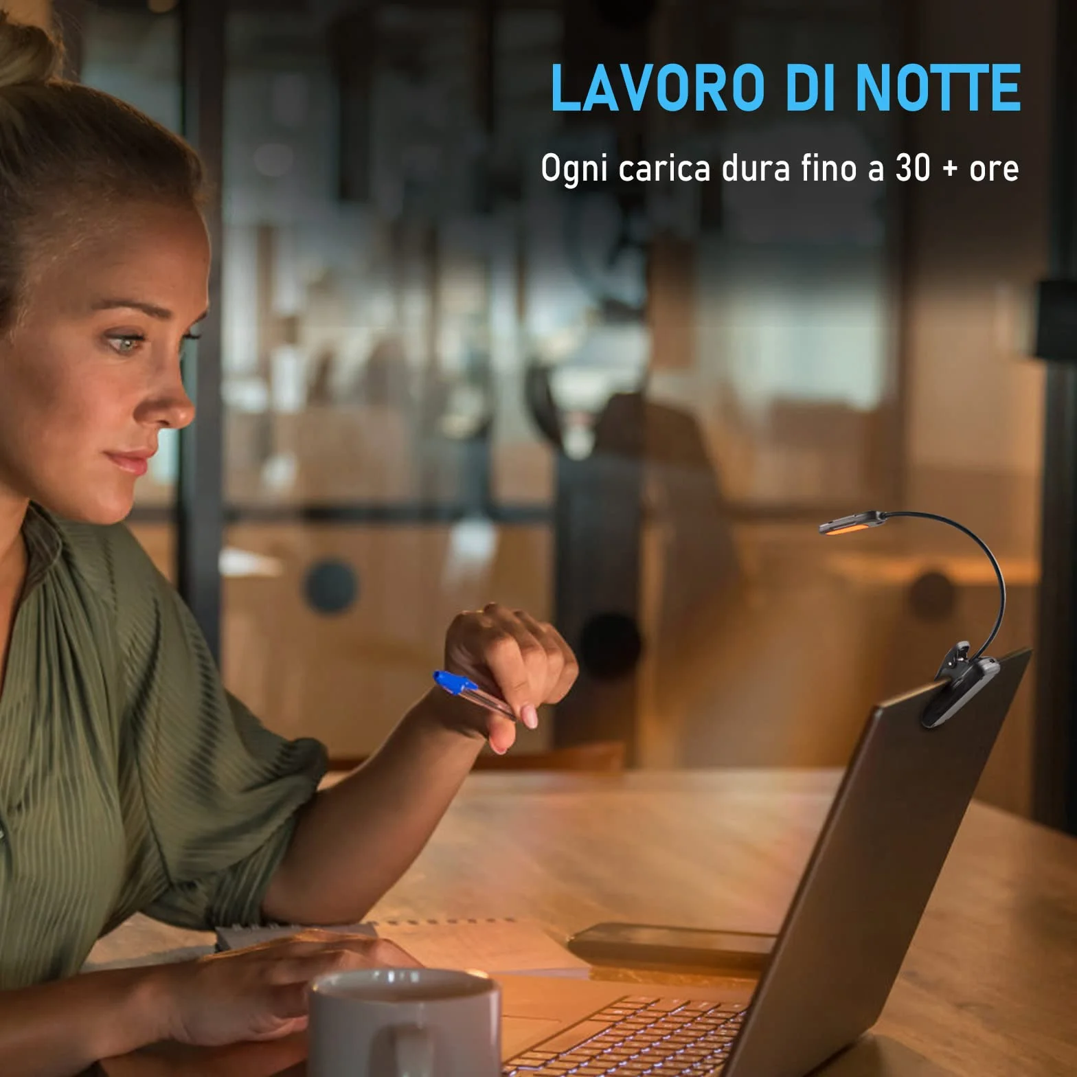 Diboniur Lampe de Lecture LED Rechargeable, 3 Modes de Luminosité 3 Couleurs, 360° Cou Flexible pour Livre au Lit Voyage