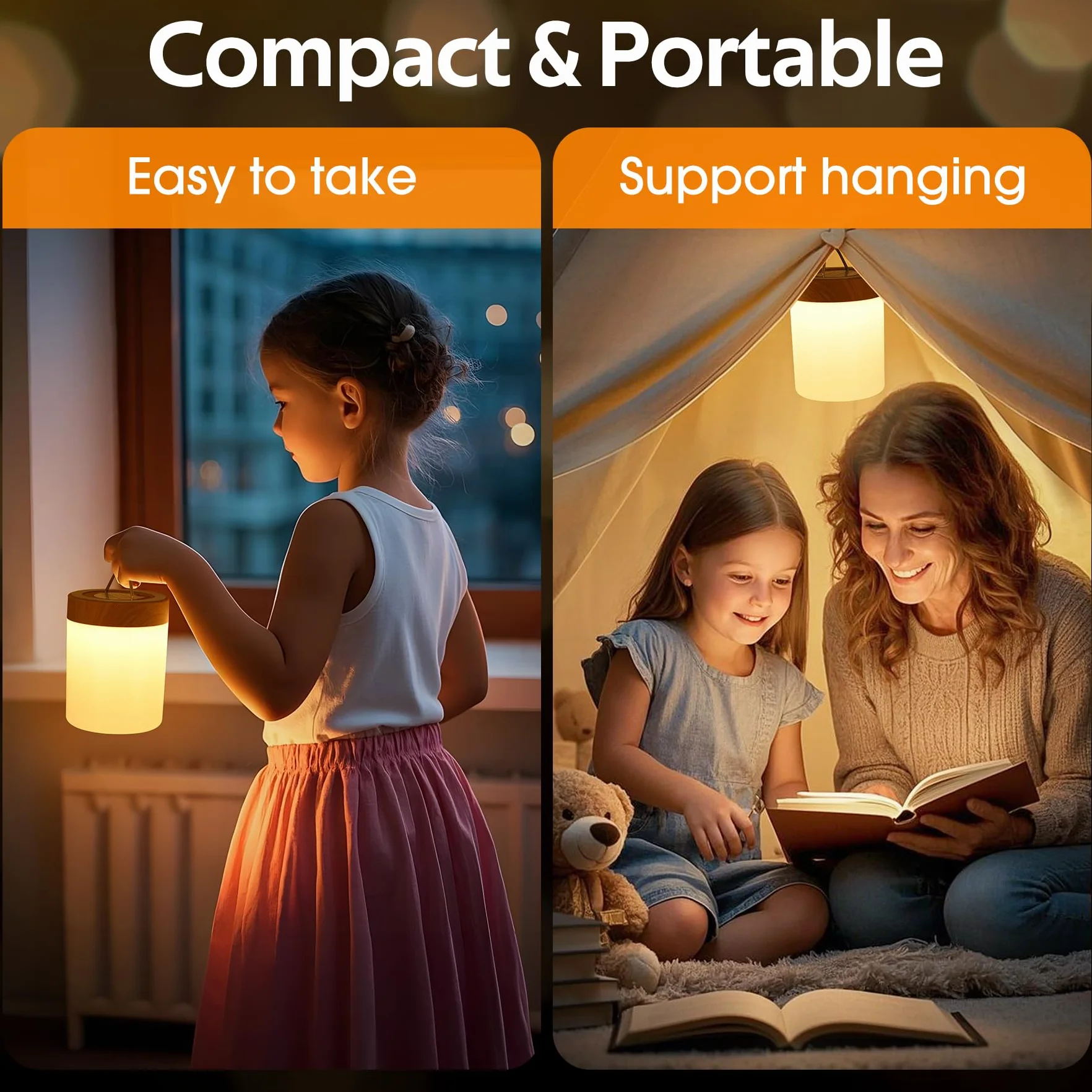Lampe de Chevet Tactile 5 Modes 256 Couleurs RVB LED Rechargeable USB Sans Fil