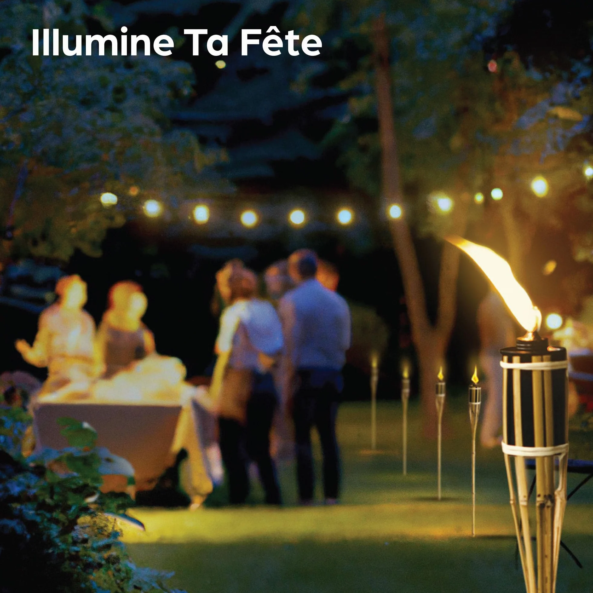 Torches de Jardin en Bambou avec 10 Mèche - Longue Durée de Combustion - Torches à Huile pour l’extérieur