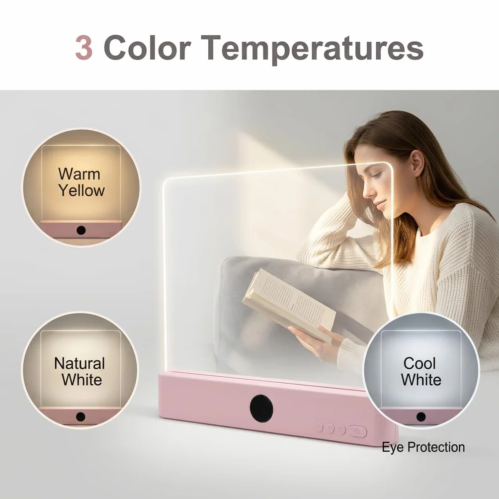 Lampe de Lecture LED Rechargeable USB-C, 3 Couleurs Réglables, Portable, Minuteur 99 min