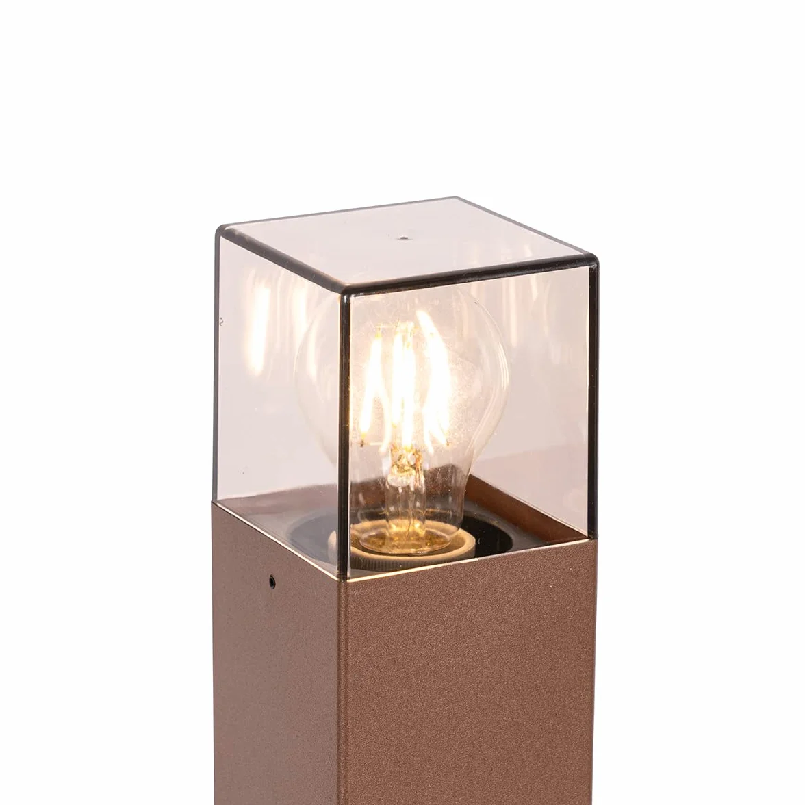 QAZQA Denmark LED Dimmable Lampe sur Pied Extérieur Variateur Inclus 1 Lumière Brun Rouille Rustique