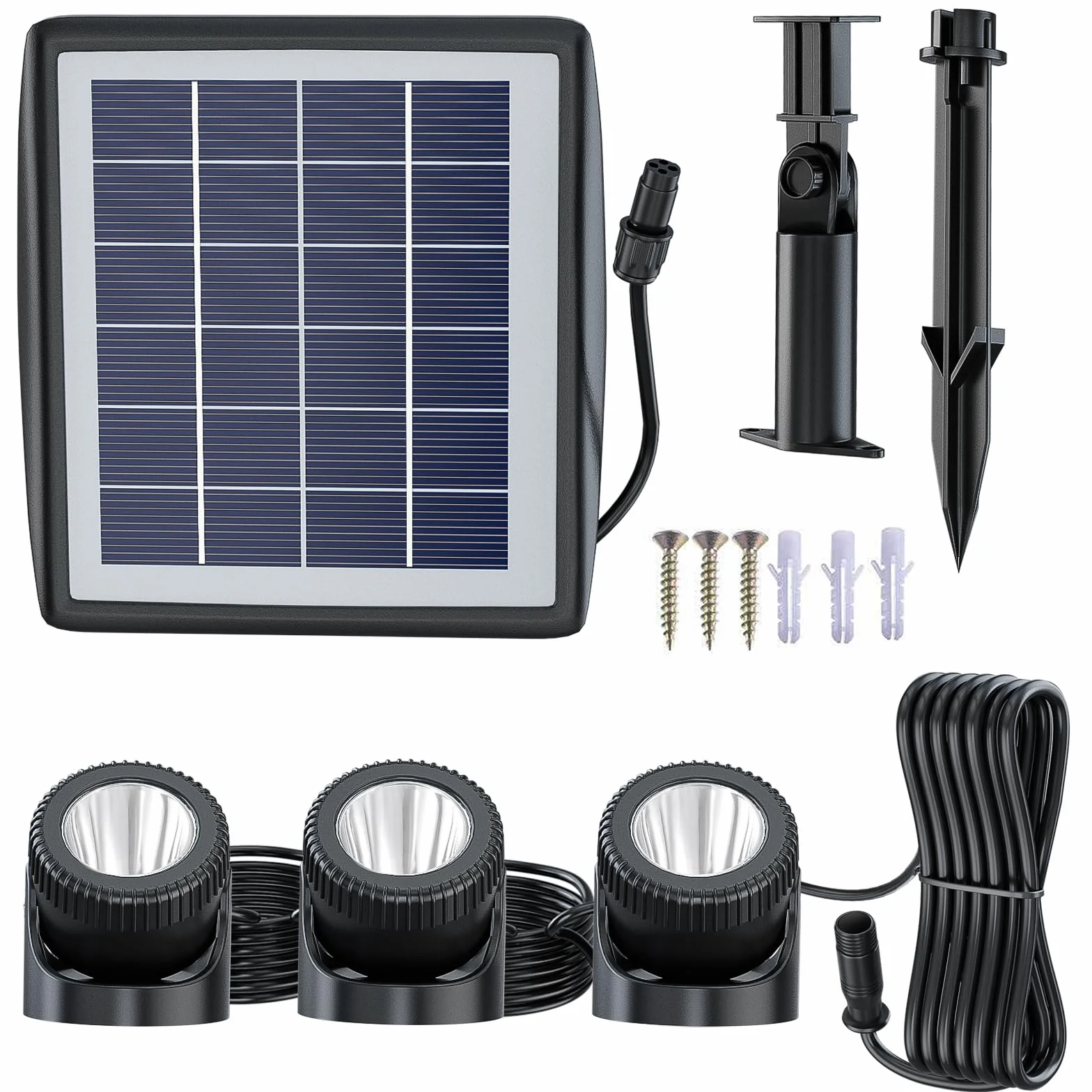 PChero Éclairage Solaire Bassin LED Sous-Marin IP68 3 Lampes Submersibles