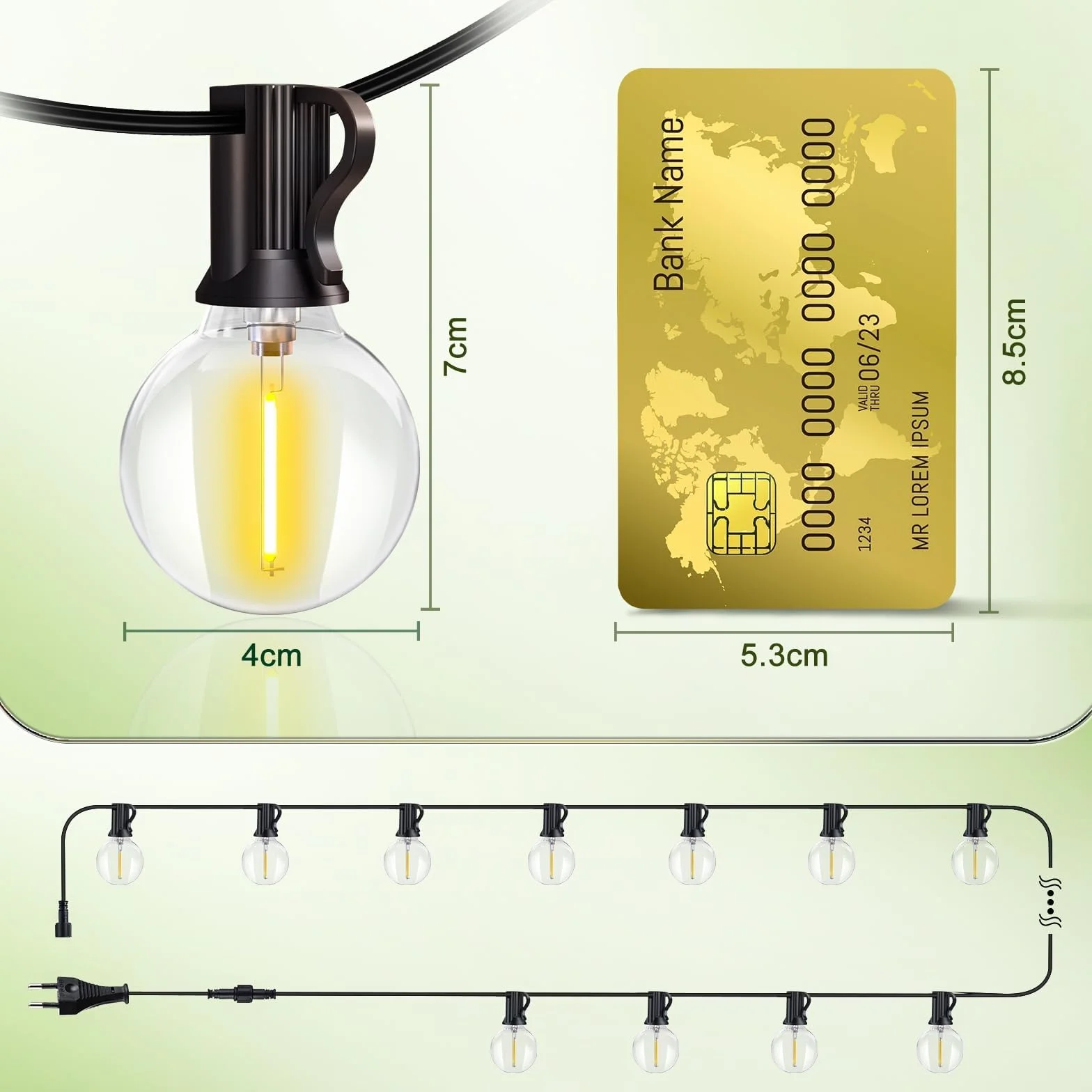 Guirlande Lumineuse Exterieure LED 10M Guinguette Jardin Terrasse Balcon