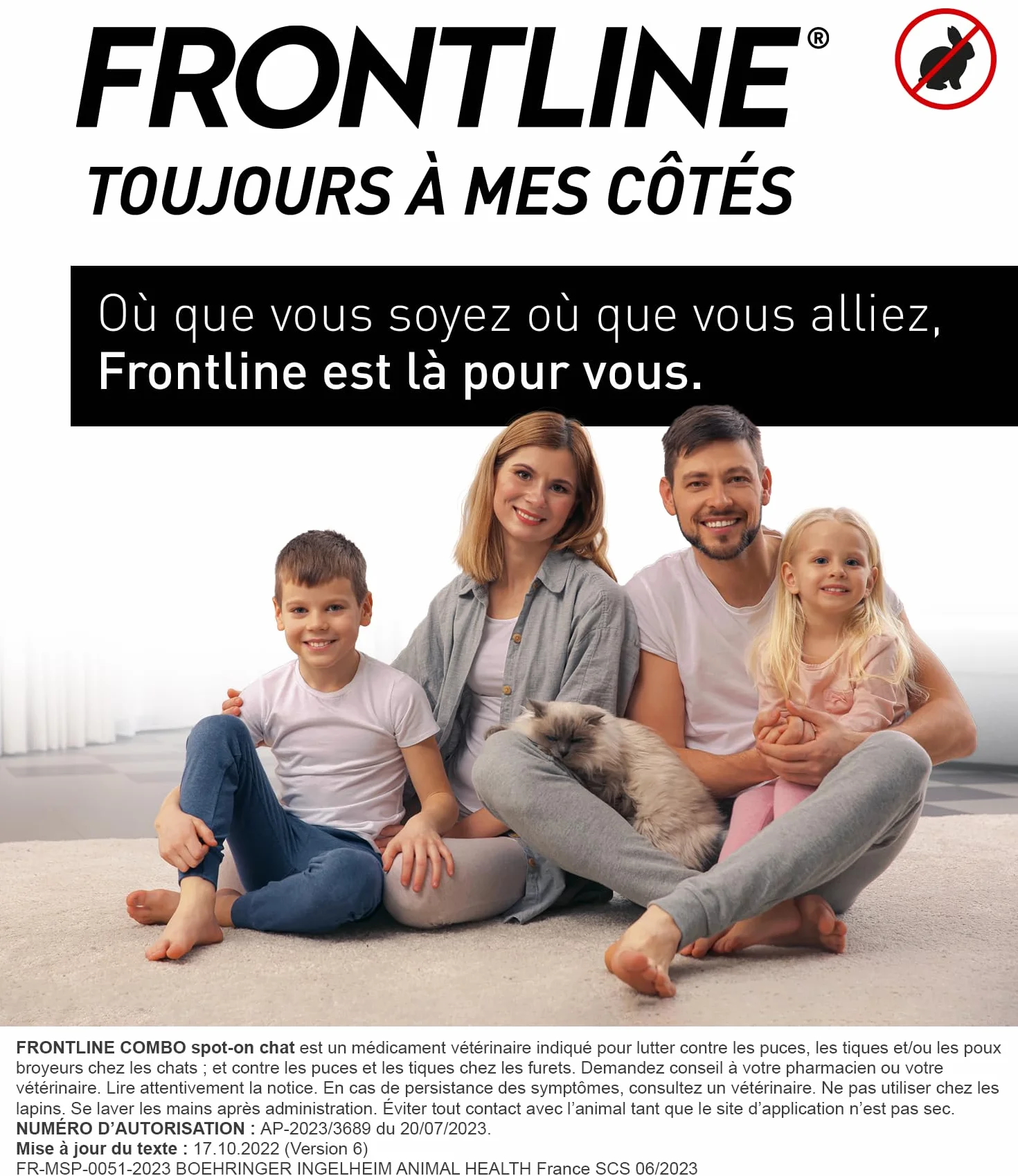 FRONTLINE Combo Chat 6 Pipettes Anti Puces Tiques Poux Larves Oeufs Jusqu'à 4 Semaines Fabriqué En France
