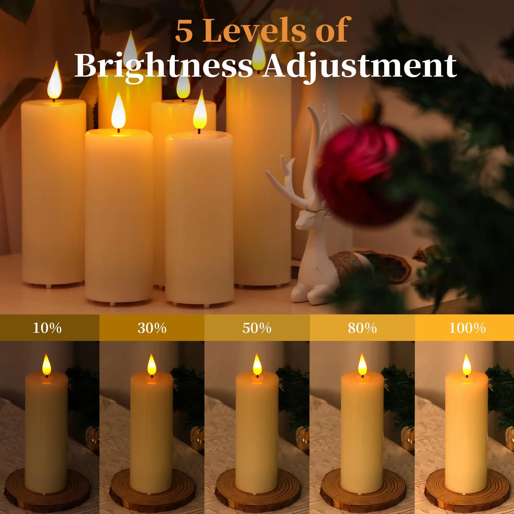 Forever Speed 6 Bougies à LED Rechargeable avec Télécommande 12cm 14cm 16cm Graduable Sans Flamme pour Décoration Maison