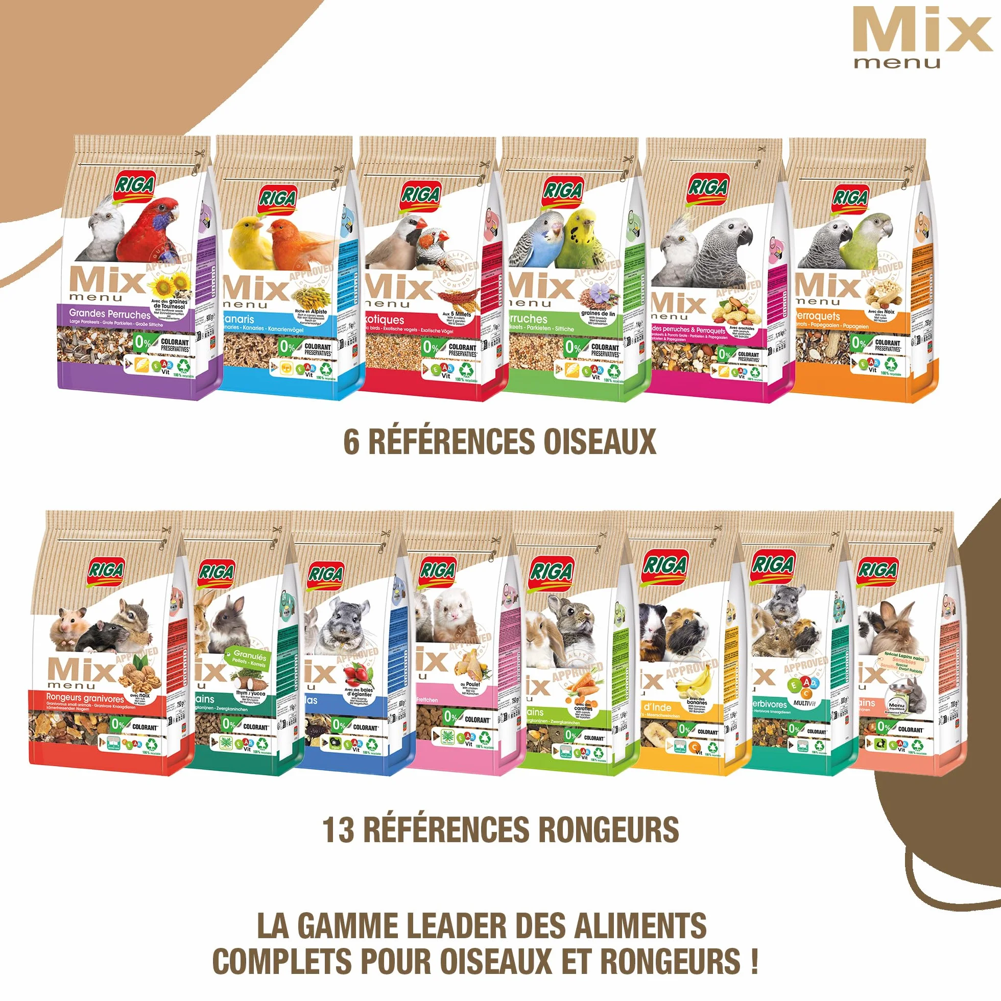 Riga Menu Mix Grandes Perruches Nourriture Oiseaux Graines 900 g