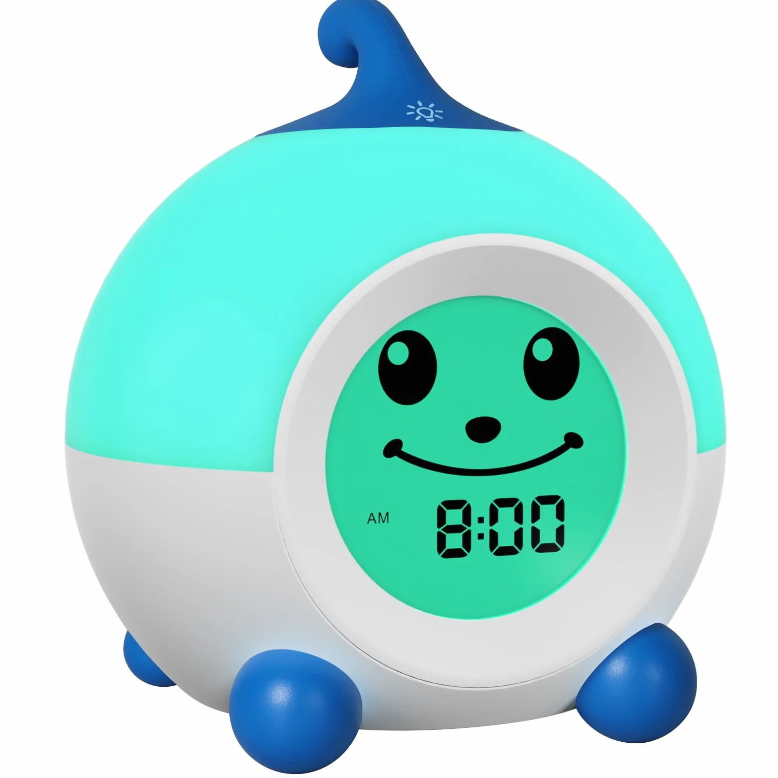 Réveil Enfant I·CODE Jour/Nuit avec Veilleuse et Minuterie d'Arrêt Automatique Bleu