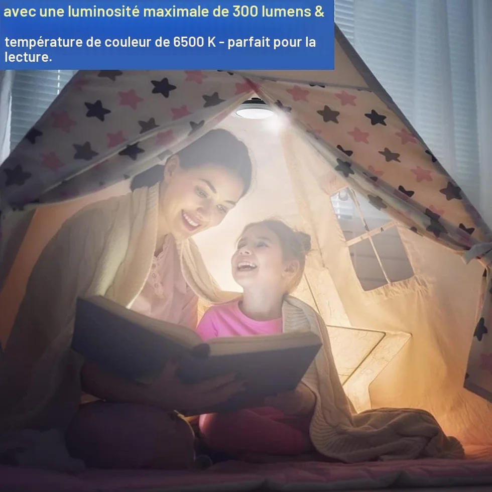 Parapluie rechargeable avec télécommande 3 modes luminosité parasol déporté extérieur jardin noir