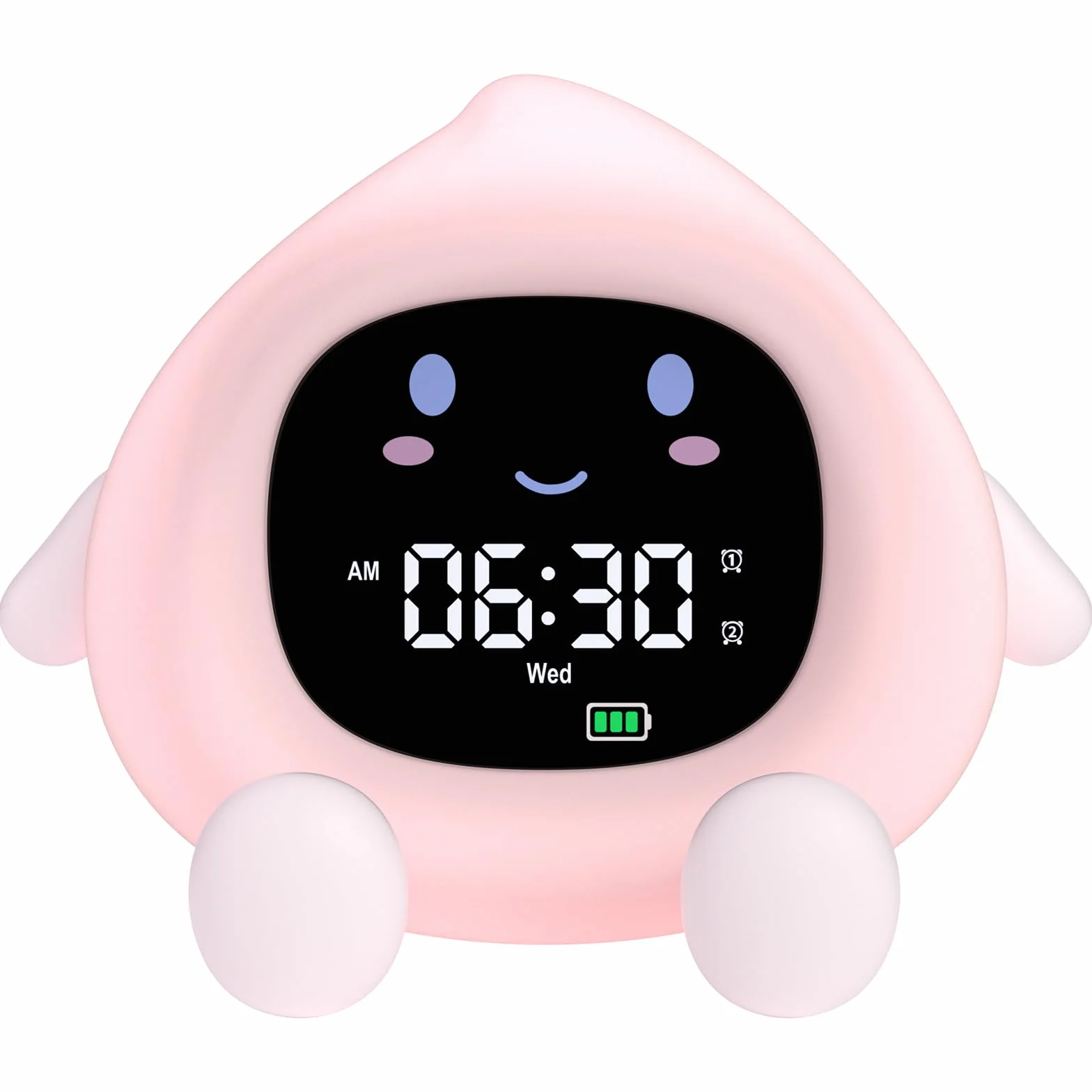 Réveil Enfant Éducatif Jour/Nuit 2 Alarme 7 Couleurs 30s Arrêt Automatique Luminosité Réglable Bruit Blanc 12/24 Heure Snooze 10 Chansons
