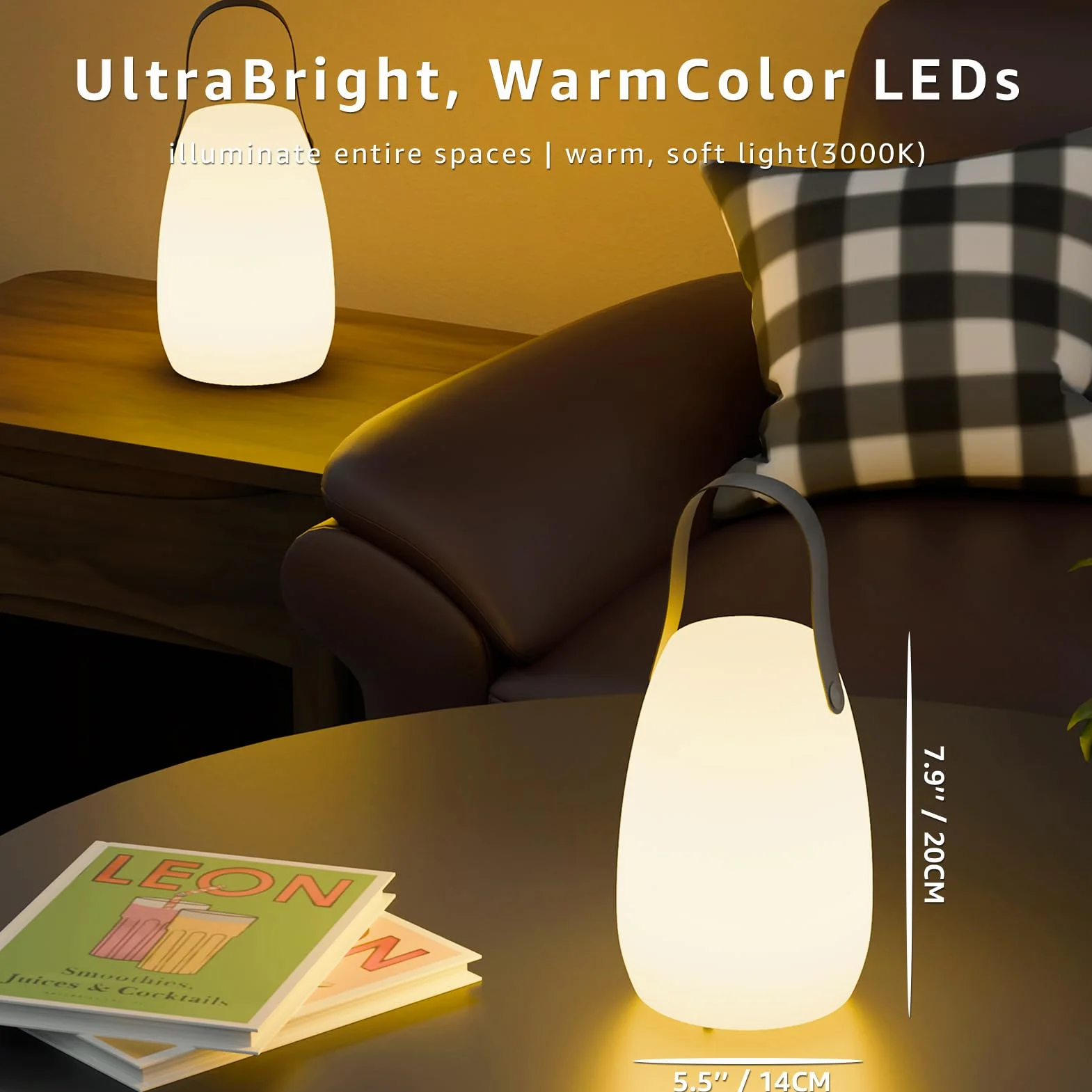 Lampe de Table Extérieur IP44 Étanche 8 Couleurs Dimmable Télécommande Blanc Chaud Terrasse Jardin
