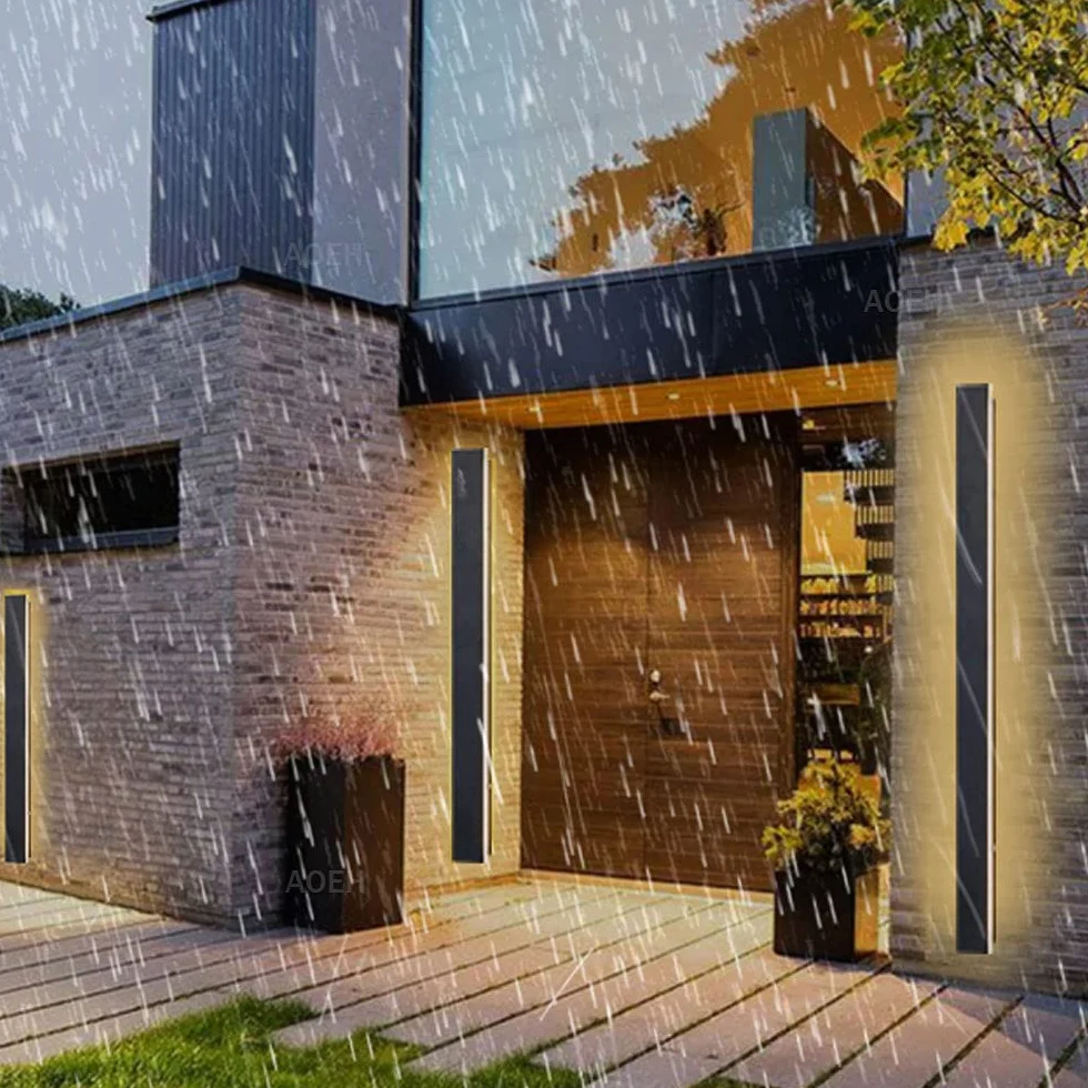 Applique Murale LED Villa Noire Extérieur Aluminium Acrylique IP65 30cm 12w