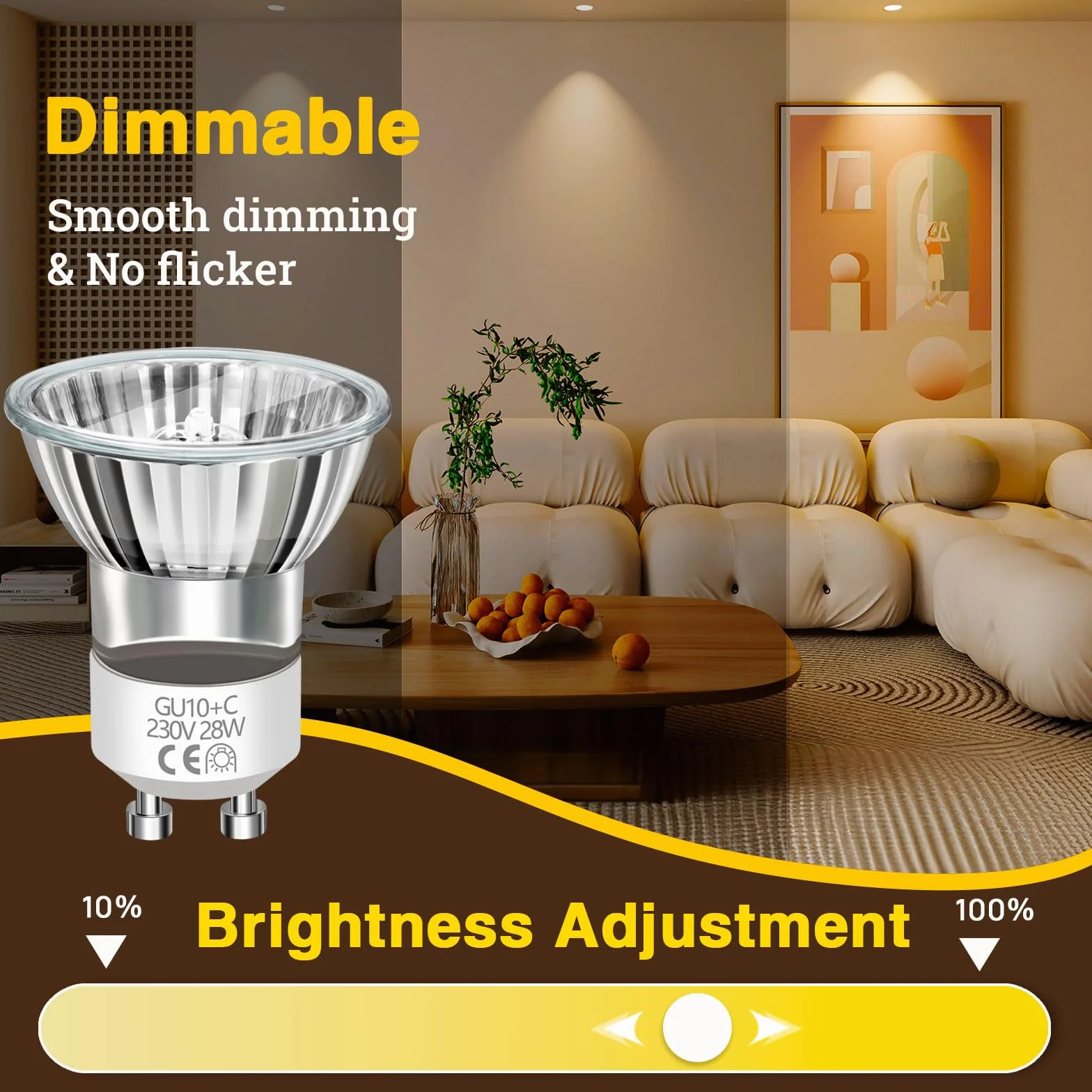 Ampoule Lampe Lave Mini GU10 28W 230V Dimmable 330LM Blanc Chaud 2800K MR11 Lot de 2