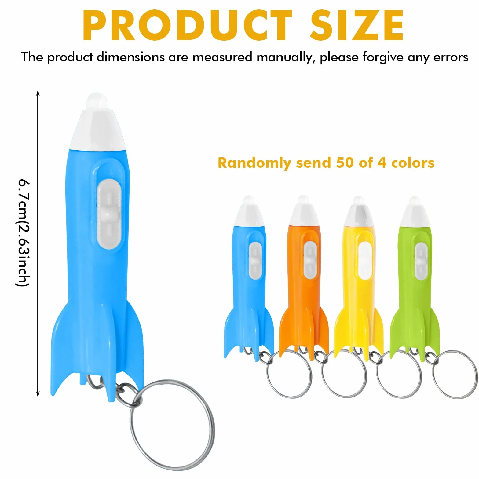 Mini lampes de poche fusées lot de 50 porte-clés jouet lampe de poche cadeau anniversaire enfant