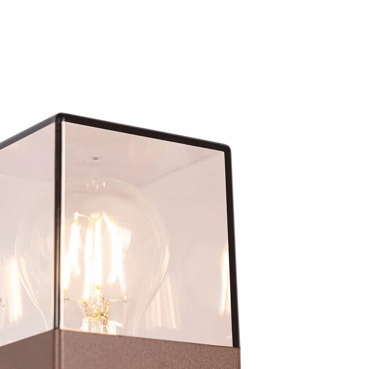 QAZQA Denmark LED Dimmable Lampe sur Pied Extérieur Variateur Inclus 1 Lumière Brun Rouille Rustique