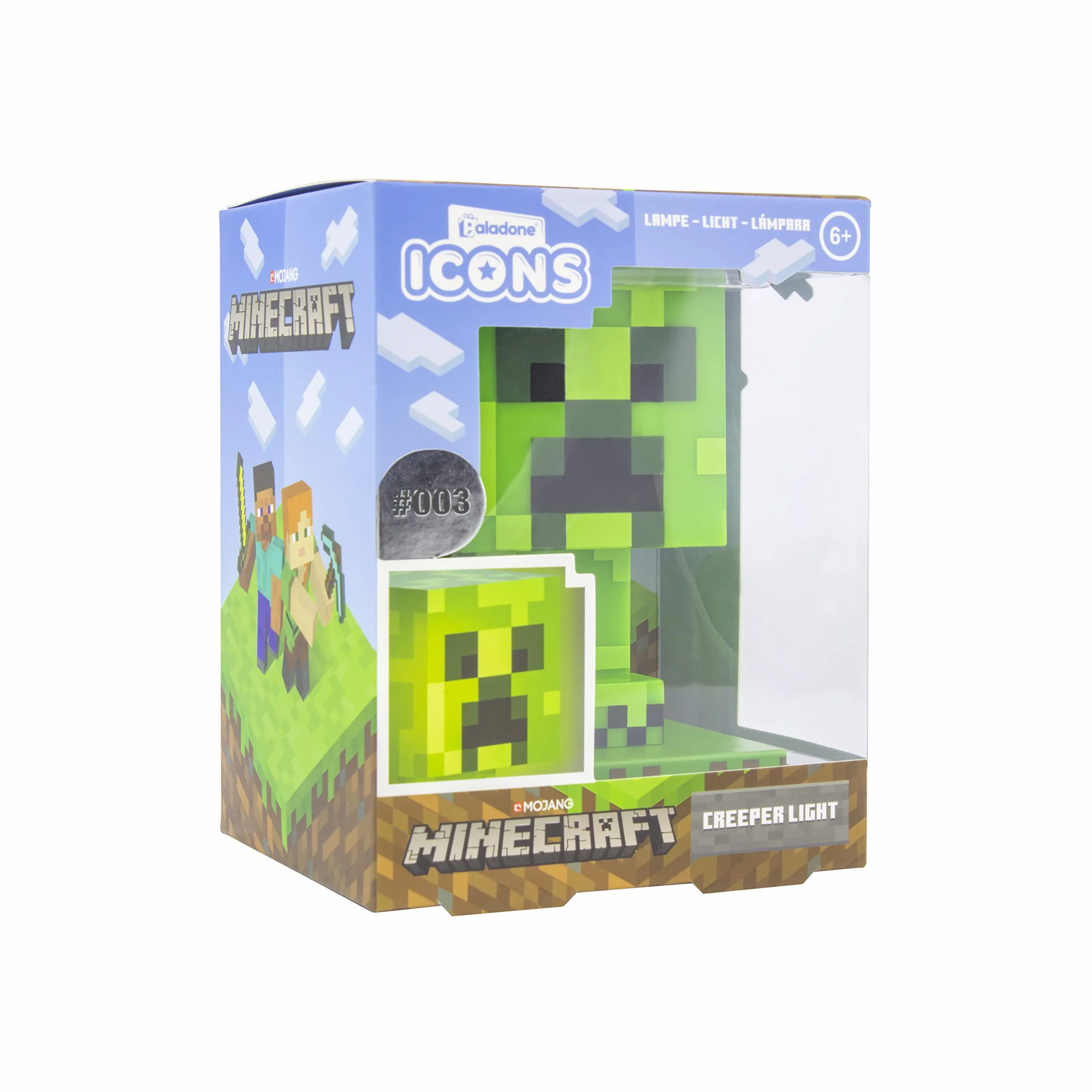 Lampe 3D Minecraft Creeper Officielle 12 cm Lampe de Nuit Piles Décor Chambre Gamers