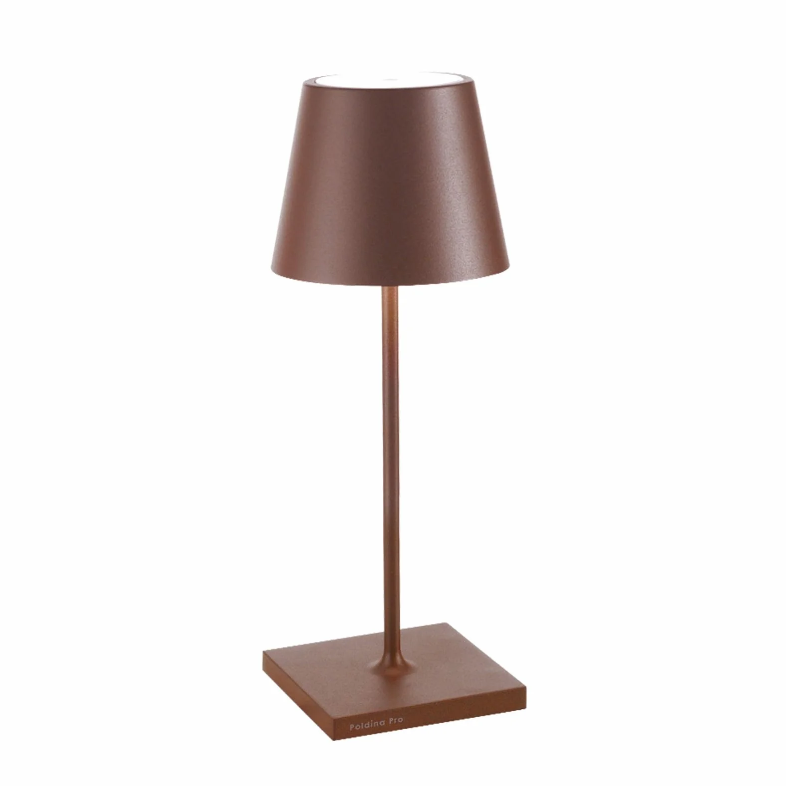 Zafferano Poldina Pro Mini Lampe de Table Rechargeable Sans Fil Contrôle Tactile Dimmer 2200-3000 K Hauteur 30 cm Couleur Corten