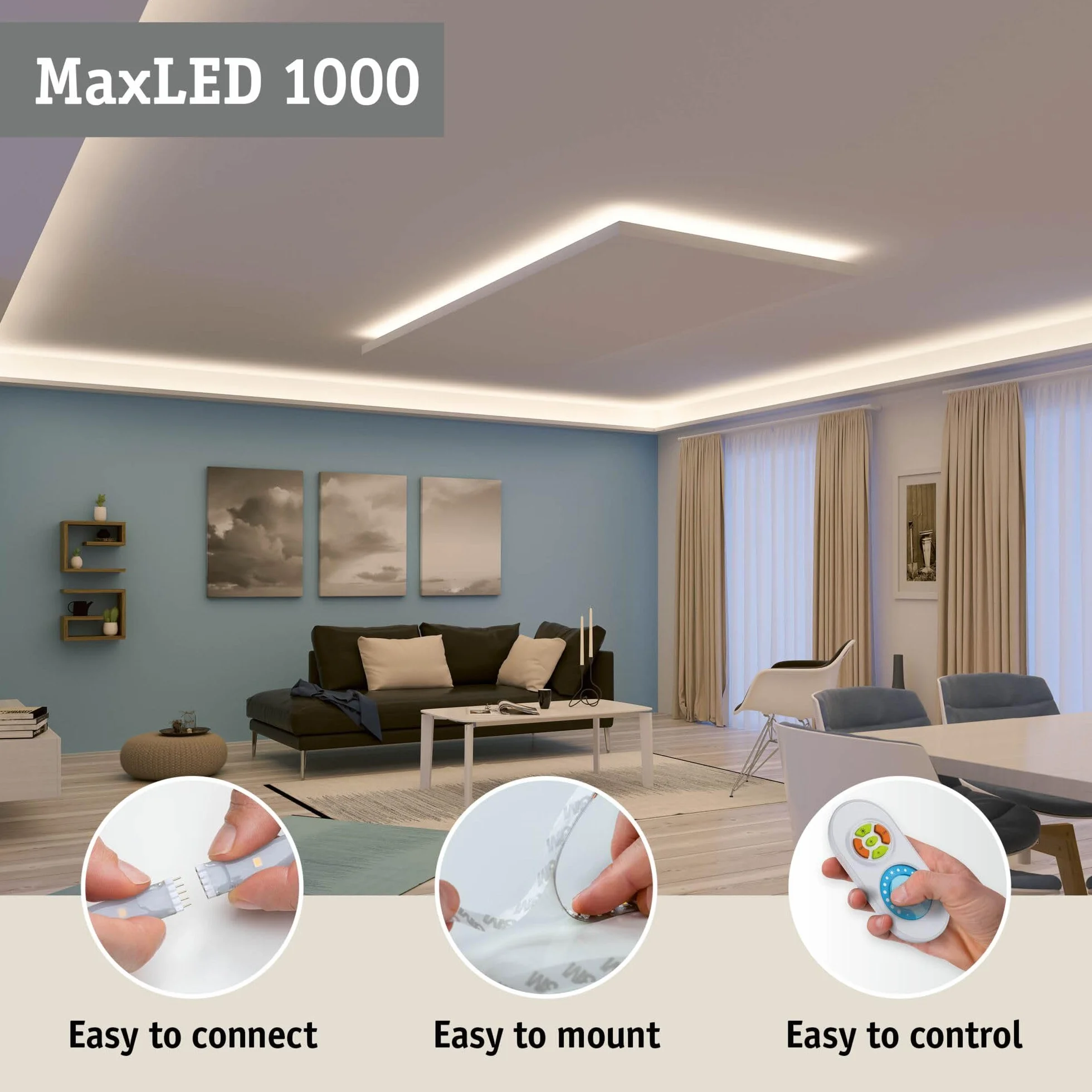 Paulmann MaxLED 1000 Strip LED Blanc chaud Kit de base 1,5m 11W 1100lm/m 2700K