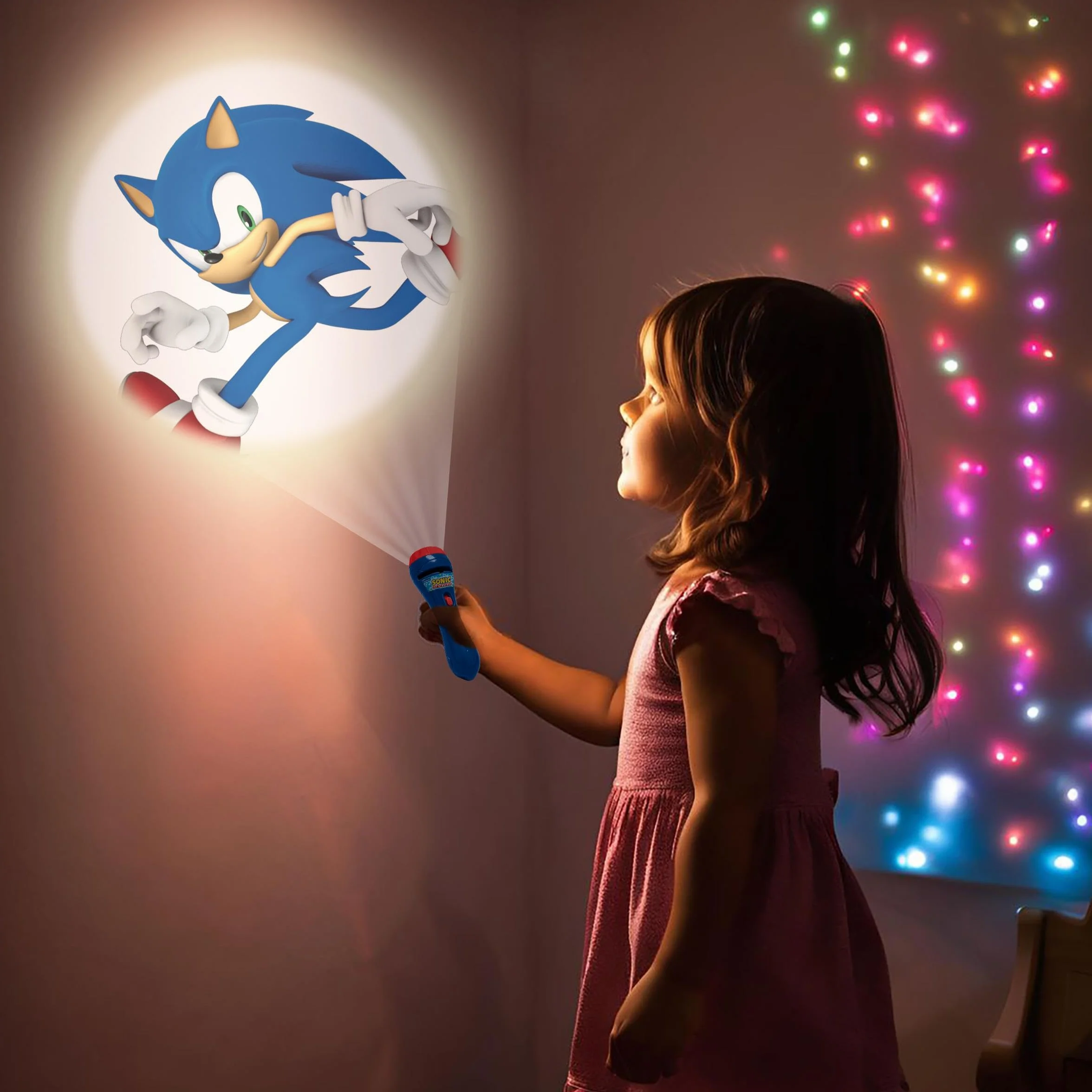 Lexibook Sega Sonic The Hedgehog Projecteur d'histoires Lampe Torche 24 Images 3 disques Rouge Bleu LTC050SNLXB