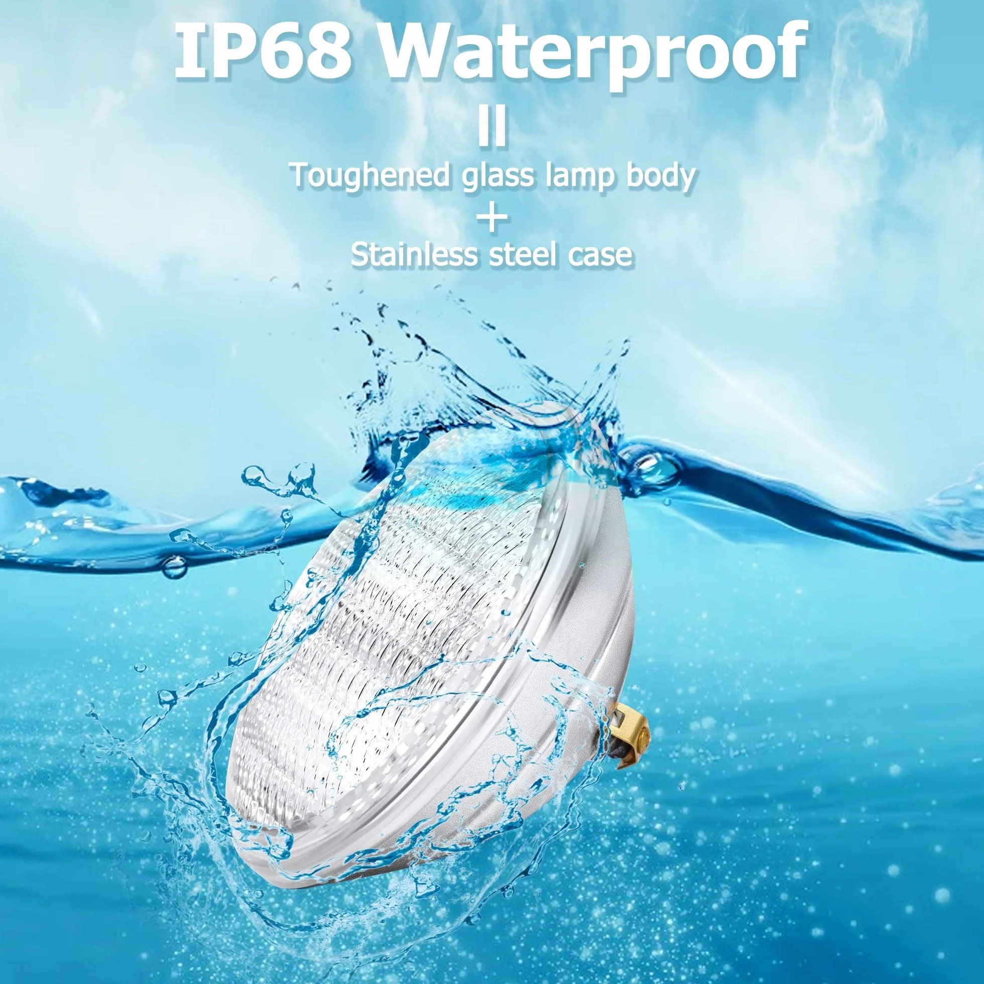 AHJ Lampe de Piscine LED PAR56 36W RGB IP68 3500lm 120° Éclairage de Piscine avec Télécommande