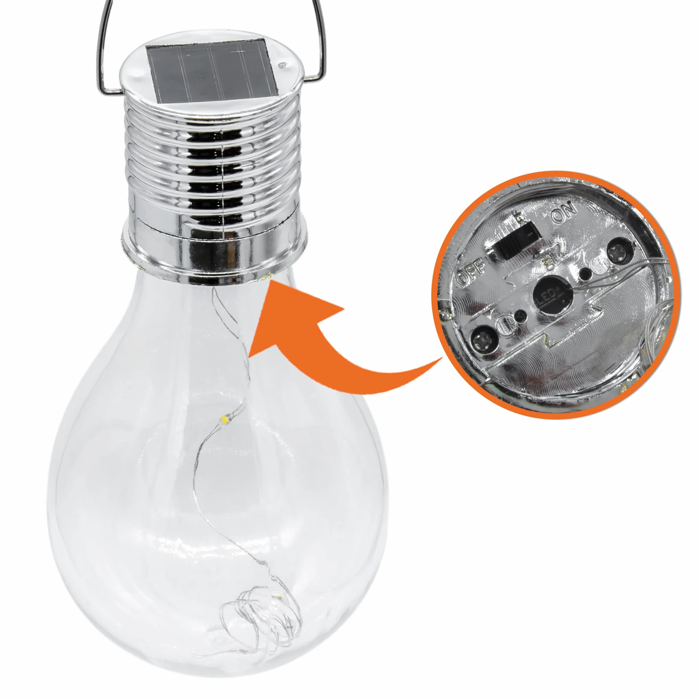 Ampoules solaires LED Spetebo Lot de 4 - 15 cm Transparent - Lampe de jardin suspendue extérieur résistante aux intempéries