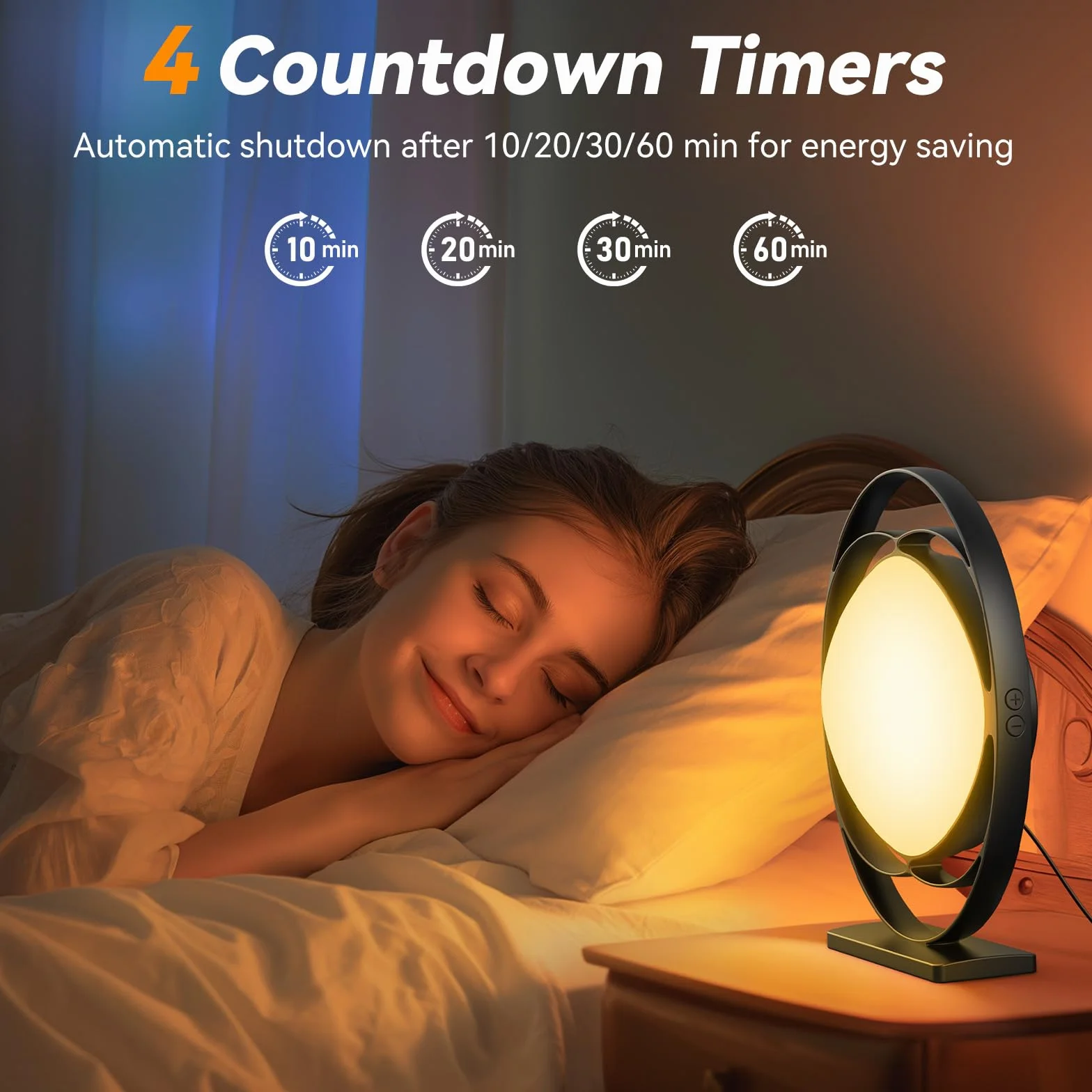 Lampe de Luminothérapie 10000 Lux Sans UV, Rotatif 210°, 3 Températures de Couleur, 4 Minuteries, 5 Luminosités, Fonction Mémoire