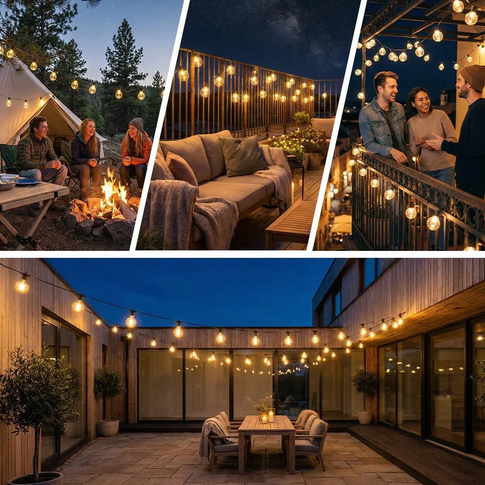 Guirlande Lumineuse Exterieure LED 30M G40 IP44 Imperméable avec Télécommande