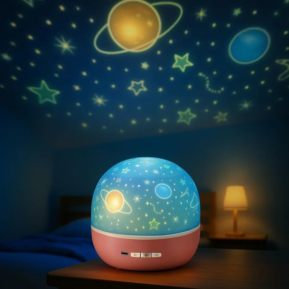 BEPER Projecteur d'étoiles pour enfants Veilleuse LED Projection espace animaux Rotation automatique
