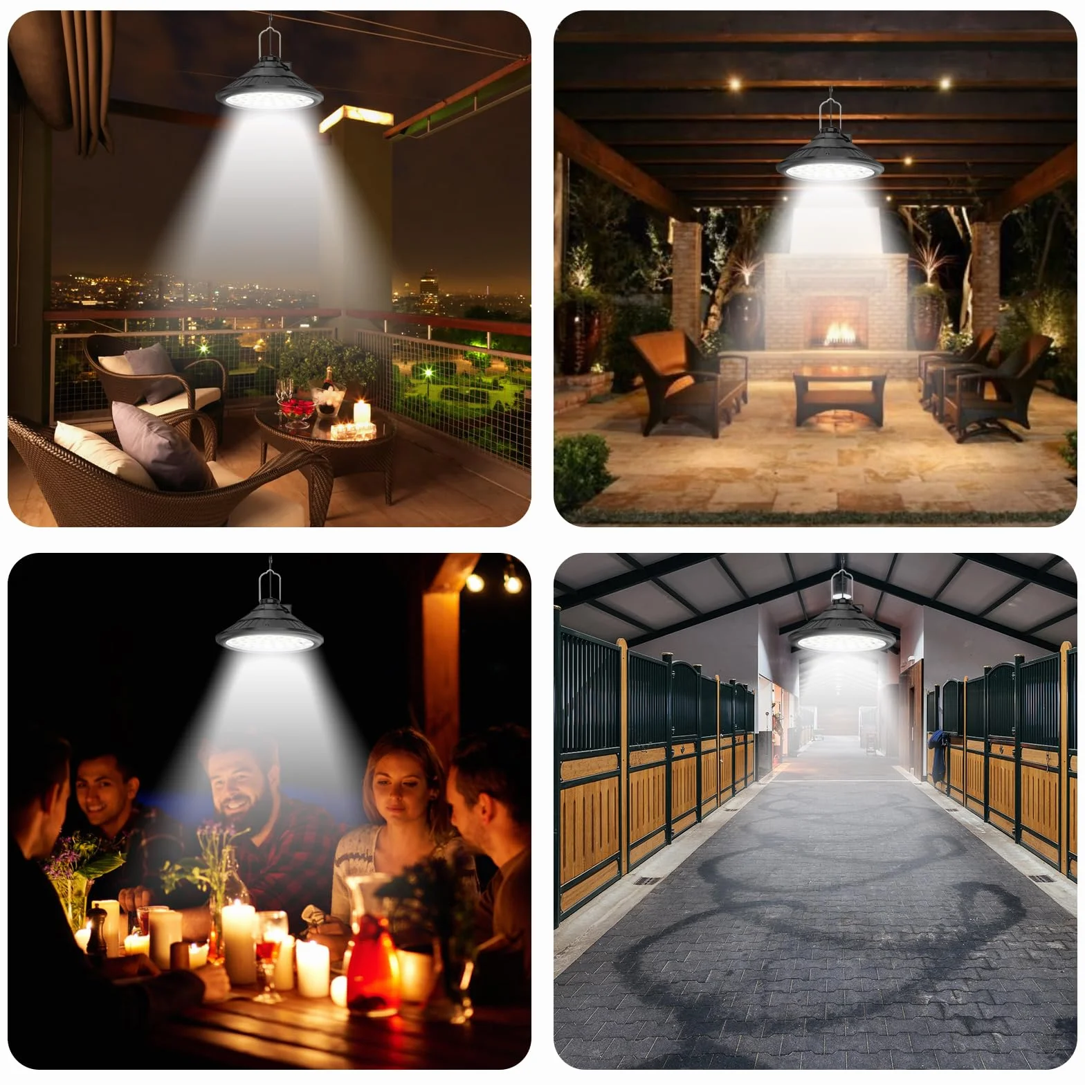 Lixada Lampes solaires extérieur IP66 étanches télécommande 3 températures 4 modes LED suspendues