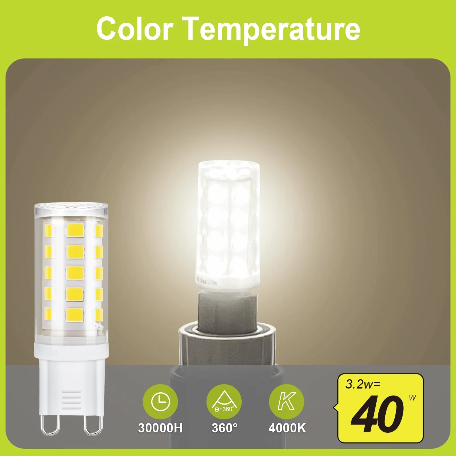 Ampoule LED G9 3.2W 520LM Blanc Neutre 4000K 220-240V Lot de 10