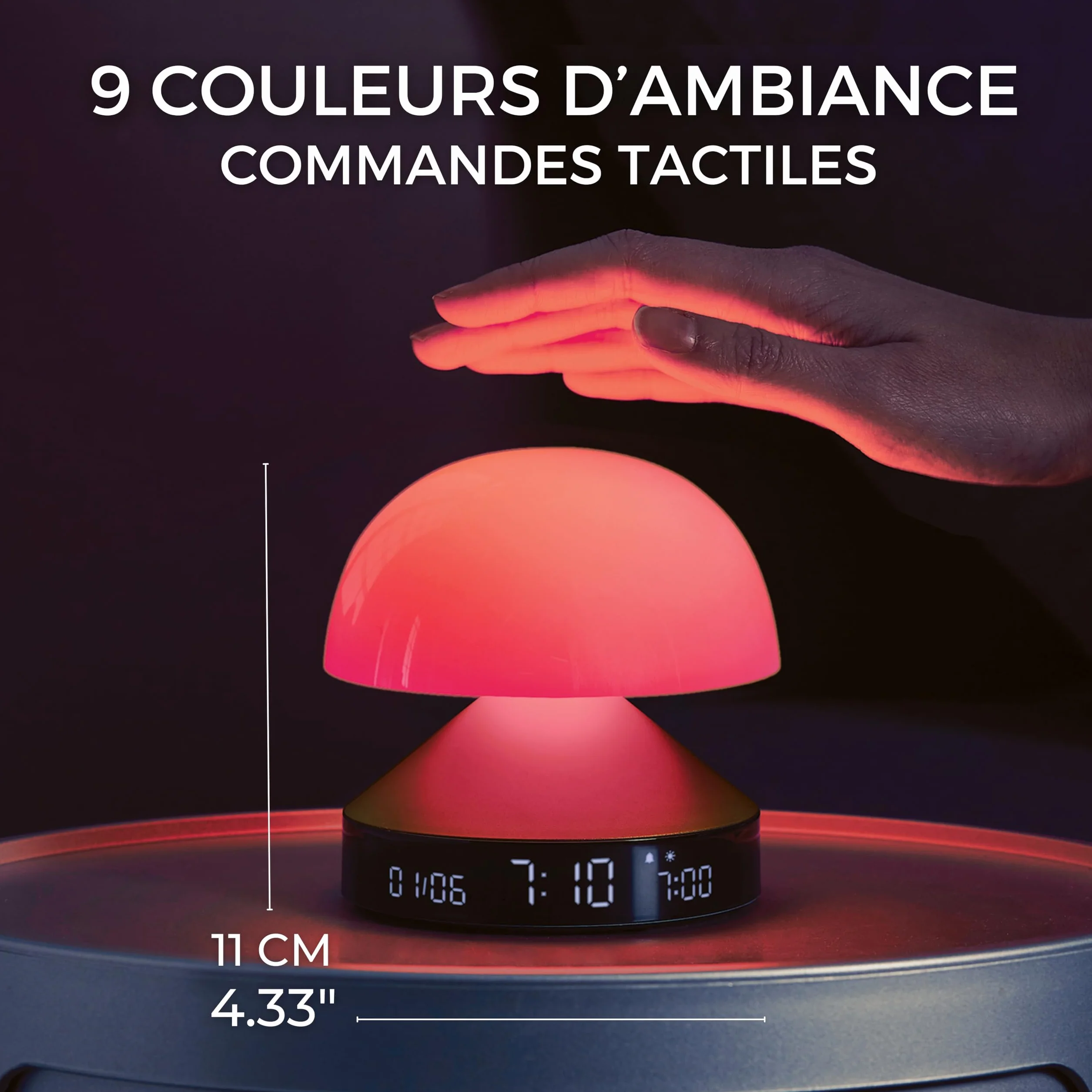 Lexon MINA Sunrise Réveil matin lumineux simulateur aube crépuscule 5 sons naturels LED veilleuse luminothérapie Or