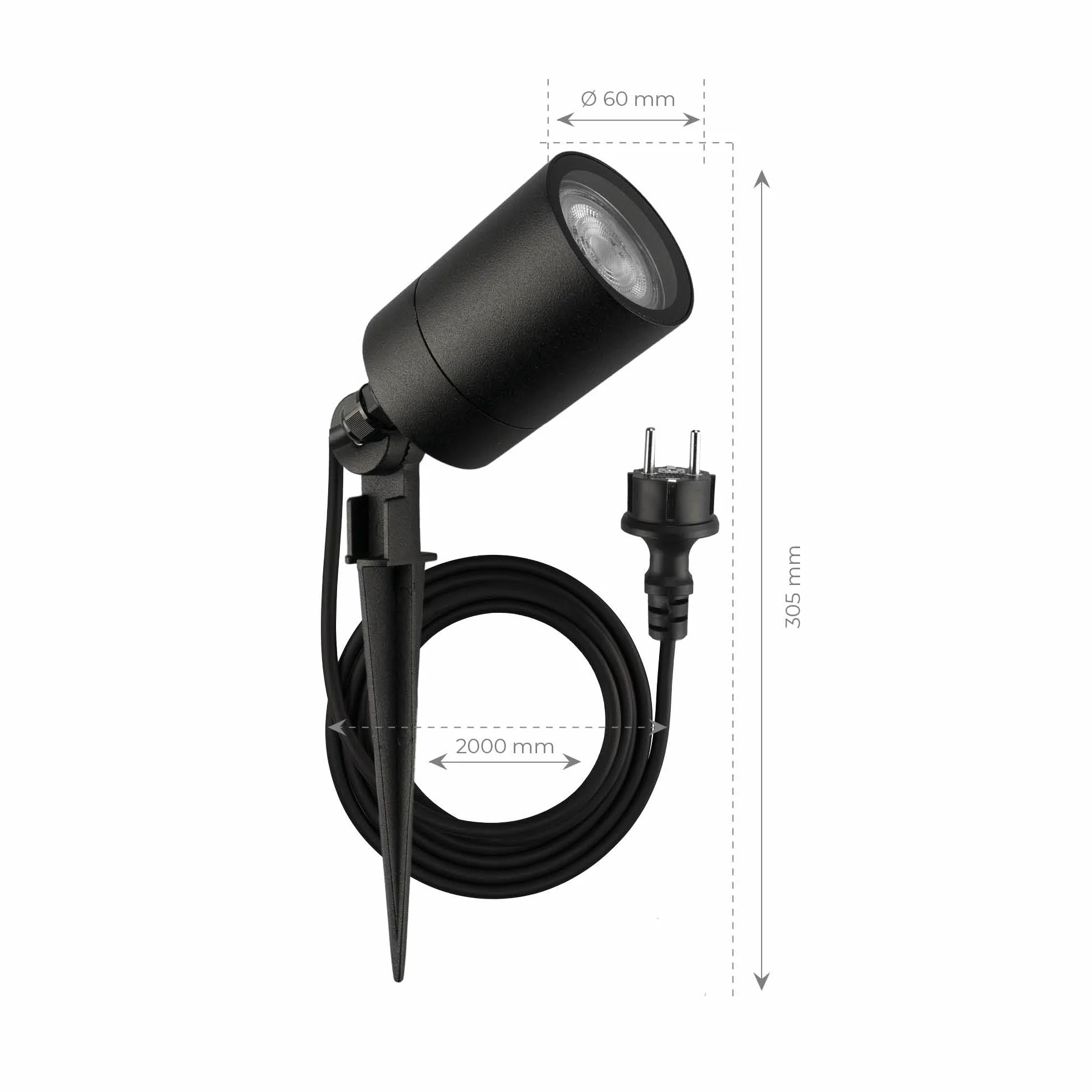 Ledvion 9X Spots LED GU10 Noir 5W IP65 Connexion Rapide