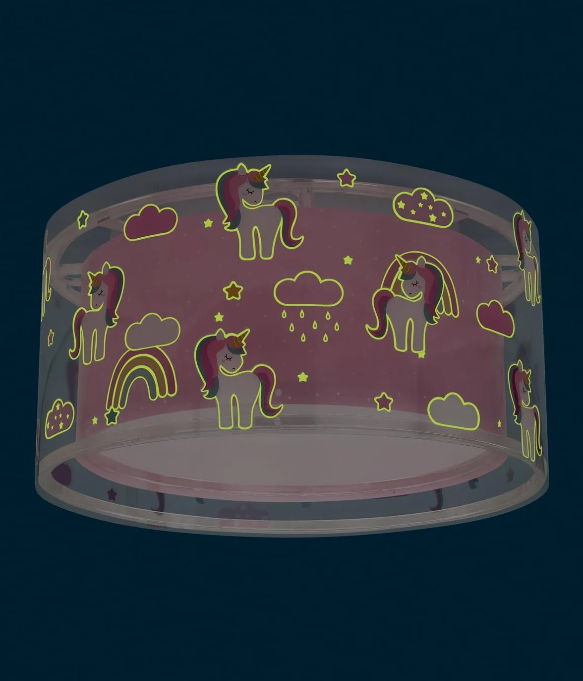 Dalber Plafonnier Enfant Lampe de Plafond Licornes E27 2x15W