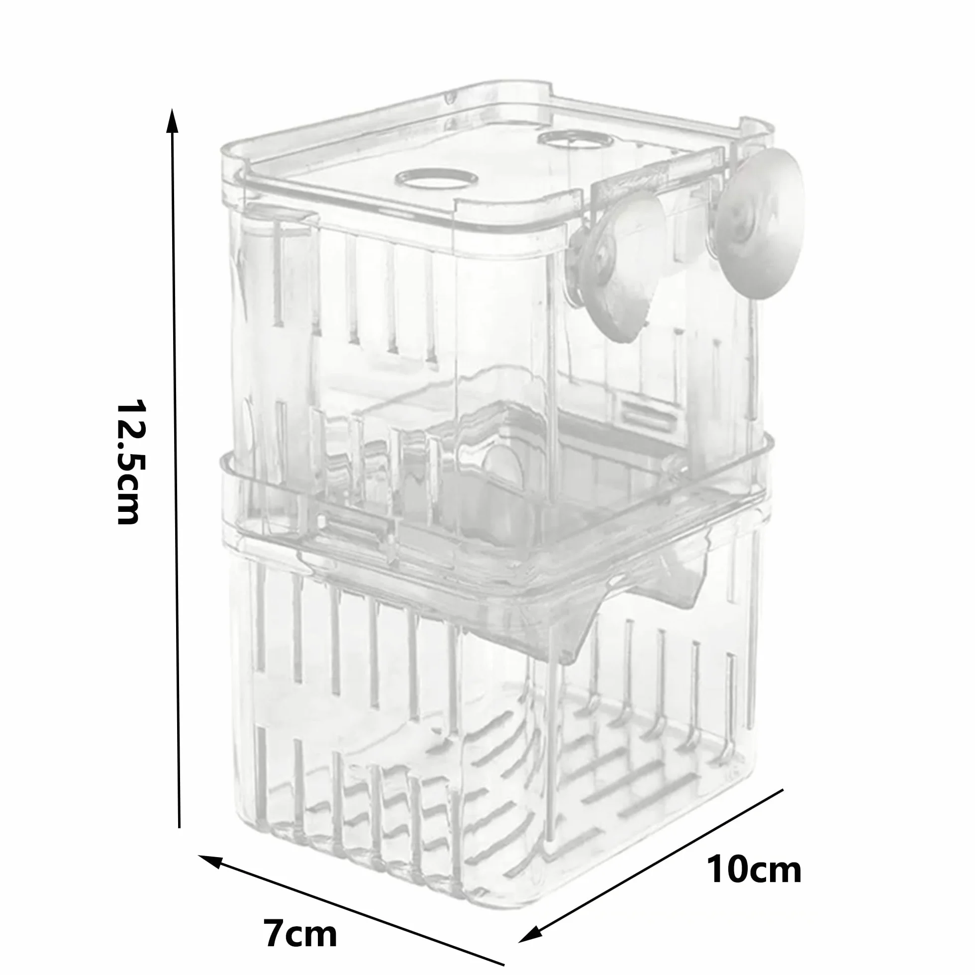 Boîte d'Élevage pour Aquarium Double Couche Transparent Incubateur avec Ventouses