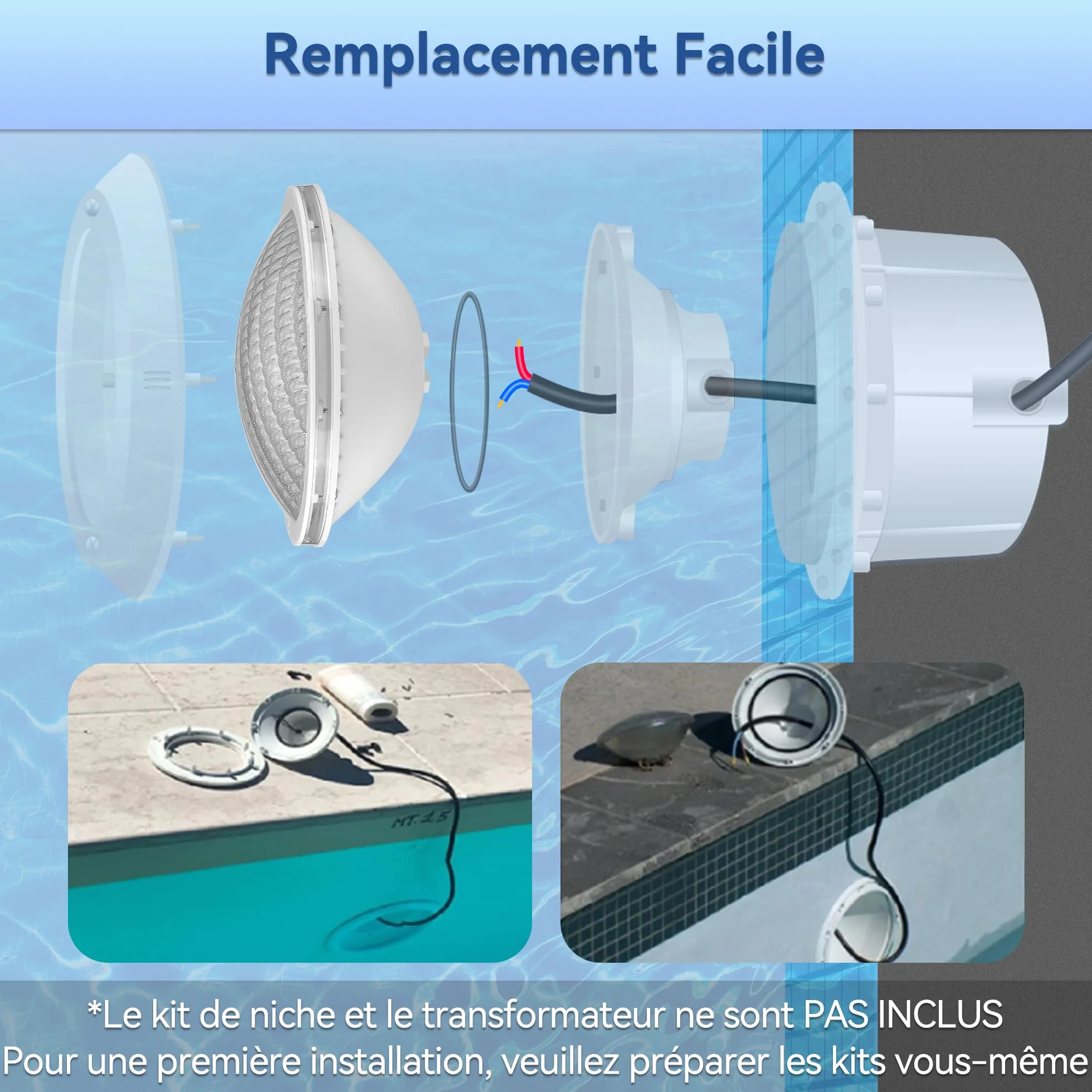 LyLmLe Lampe Piscine PAR56 18W Spot Etanche IP68 LED Submersible 12V DC/AC 6000K Blanc Froid