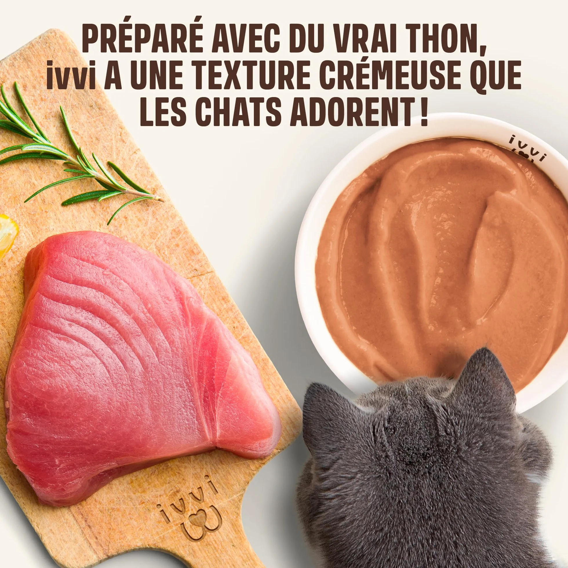 ivvi Anti-Boules de Poils Essence pour Chats – Crème à Lécher avec Malt, Orme Rouge, Inuline & Psyllium – 30x15g au Vrai Thon
