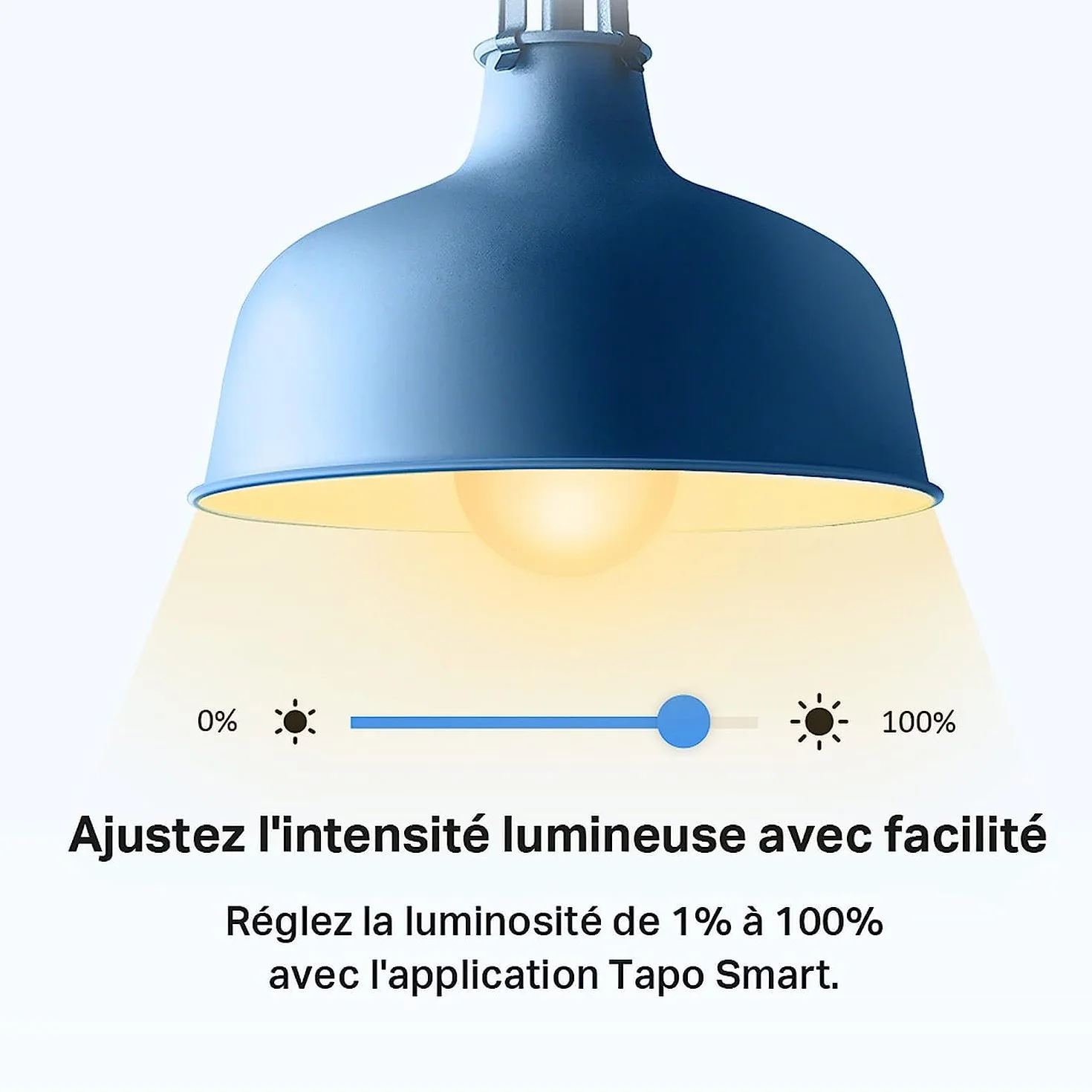 Tapo Ampoule Connectée WiFi LED E27 Blanc Chaud 2700K Dimmable 8.7W 806Lm Compatible Alexa Google Home L510E