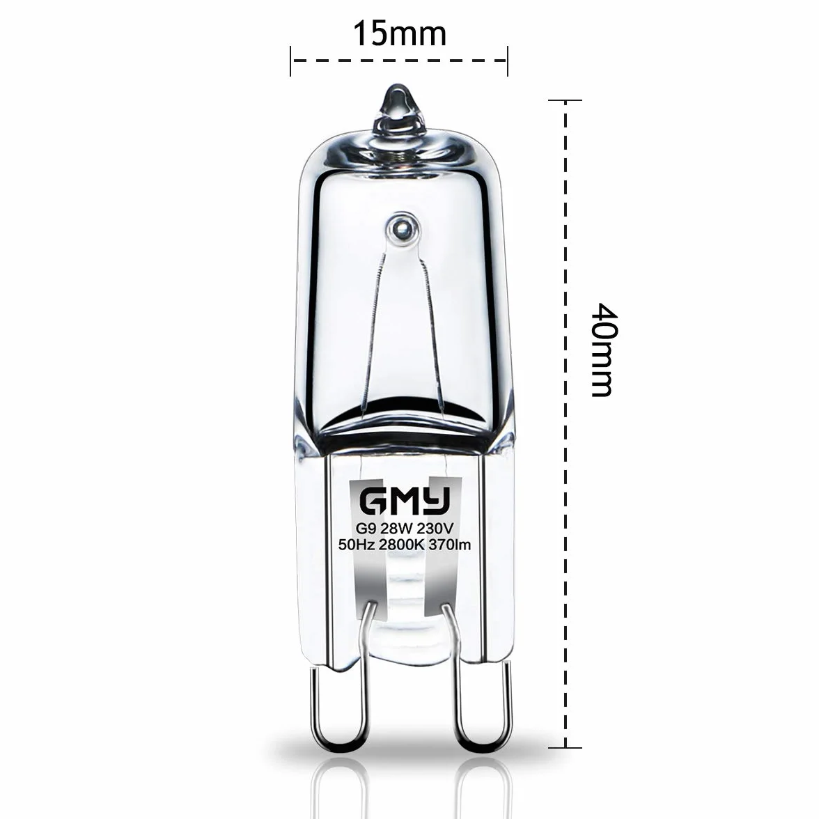 G9 Ampoules Halogènes 28W 230V 370Lm 2800K Dimmable Blanc Chaud Paquet de 10
